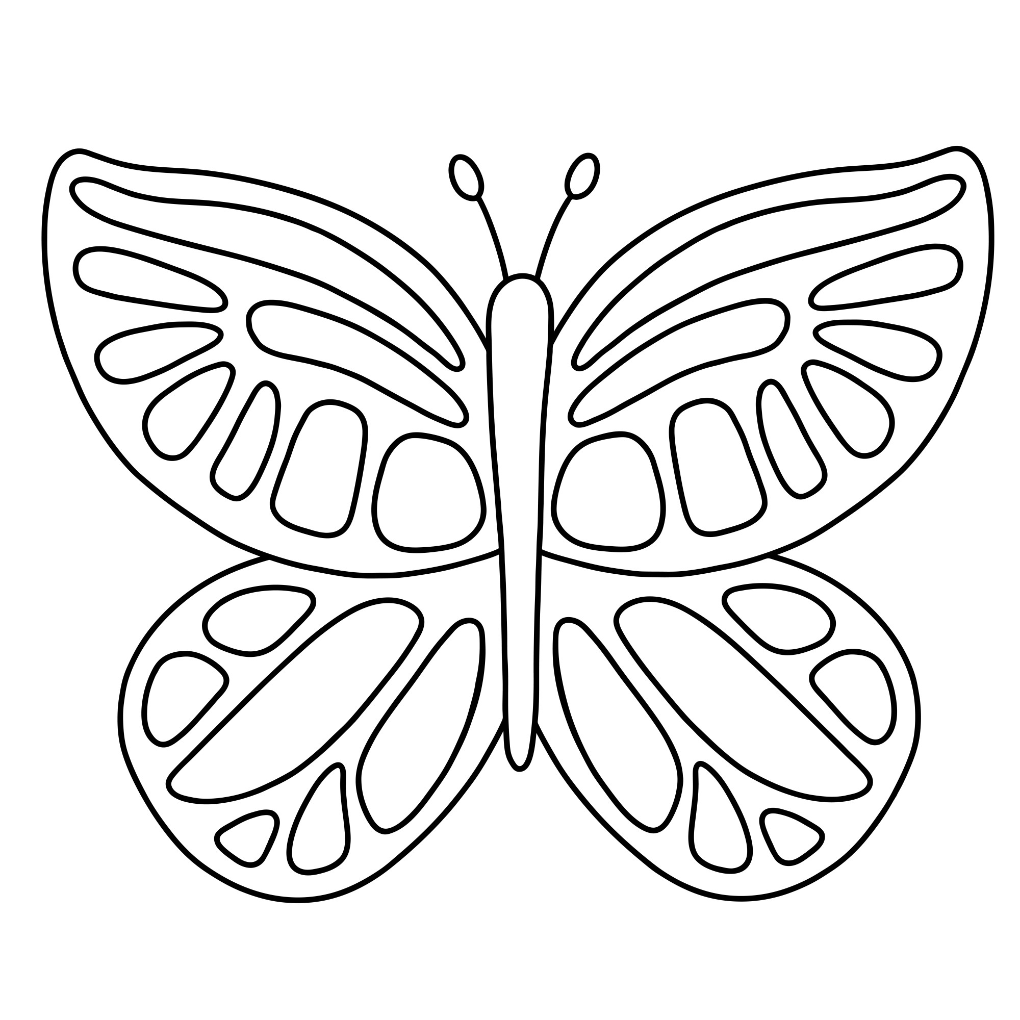 Раскраска для детей: большая красивая бабочка