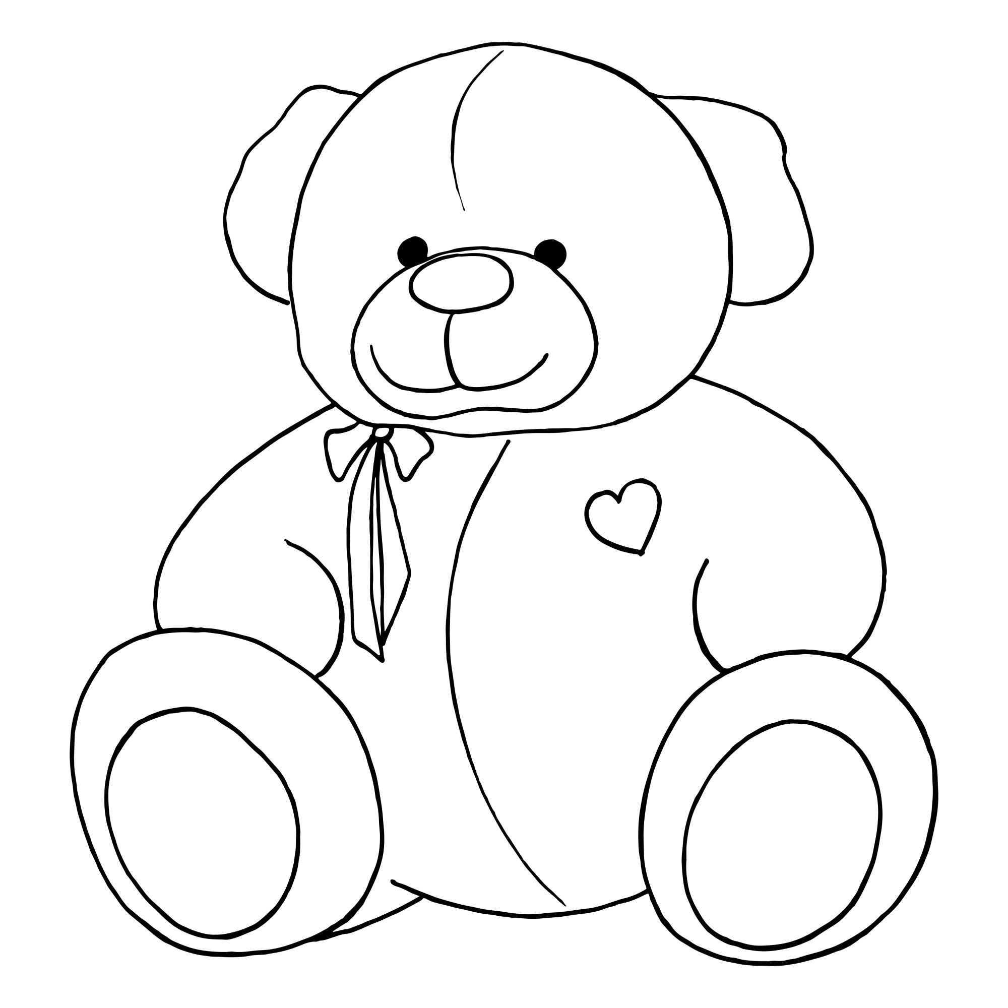 Раскраска для детей: игрушка плюшевый медведь
