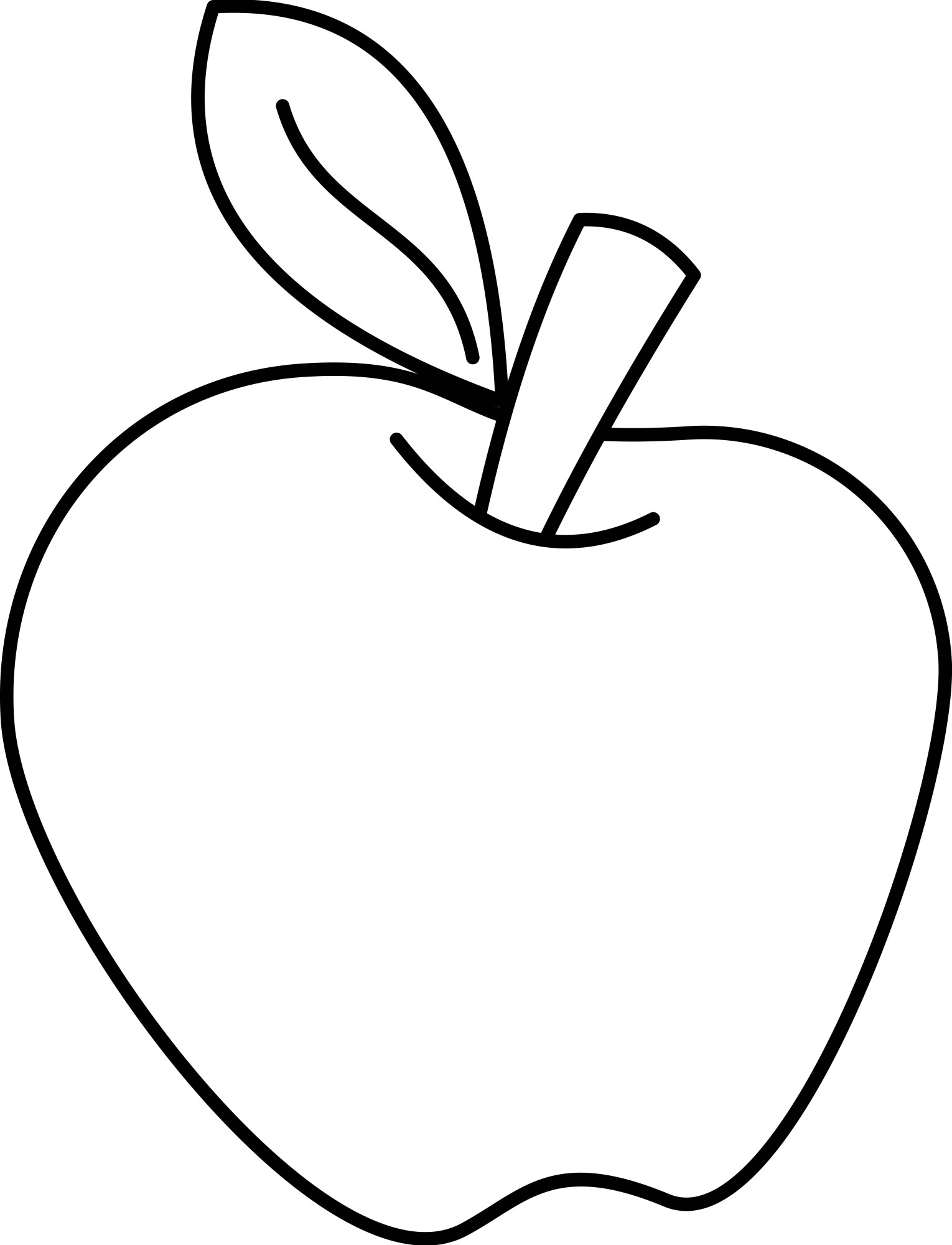 Раскраска для детей: сочное яблоко