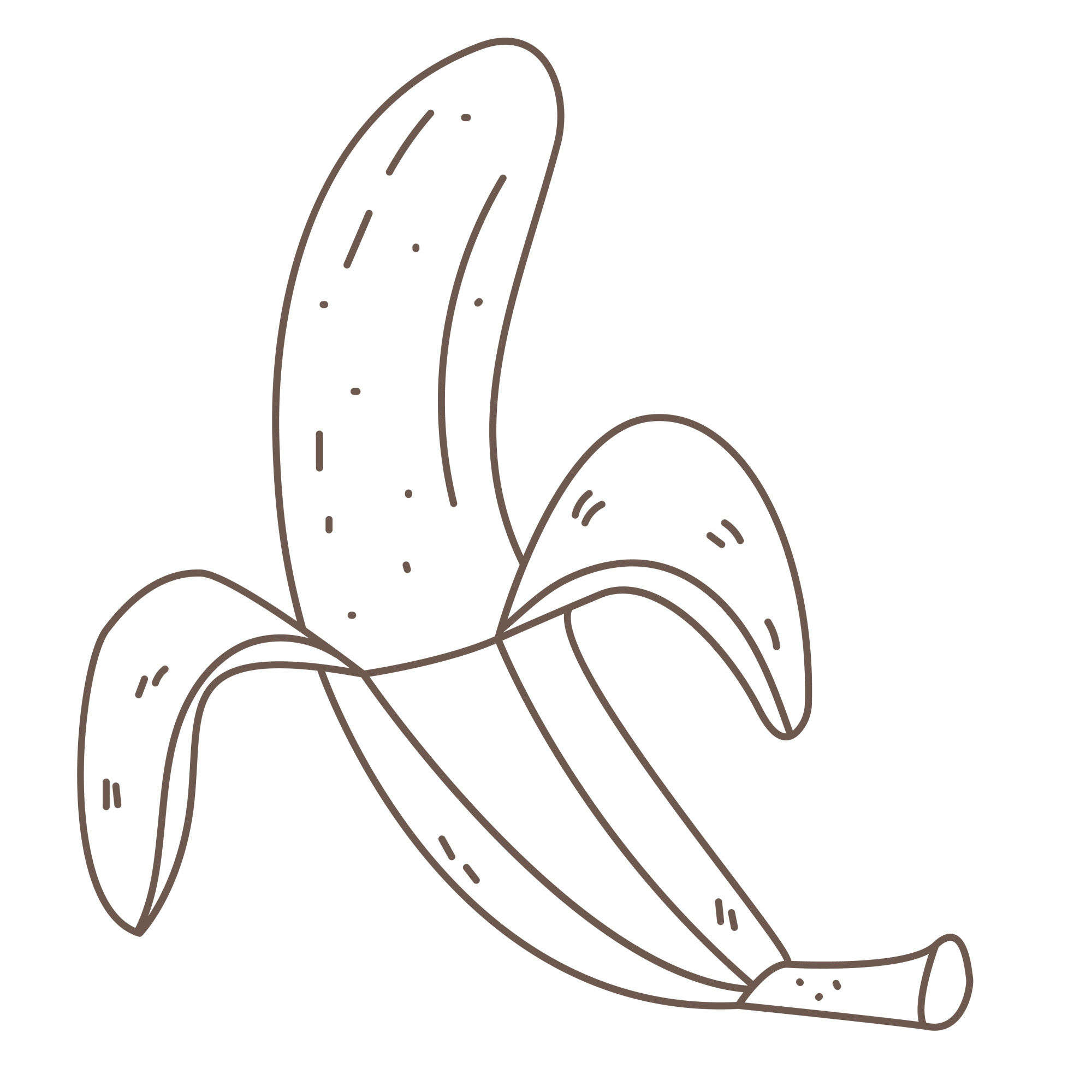 Раскраска для детей: раскрытый банан