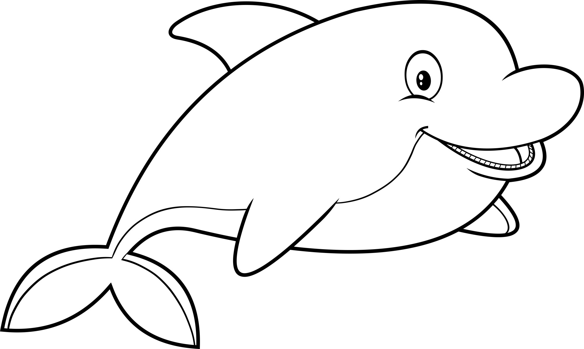 Раскраска для детей: дельфин «Зажигательное плавание»