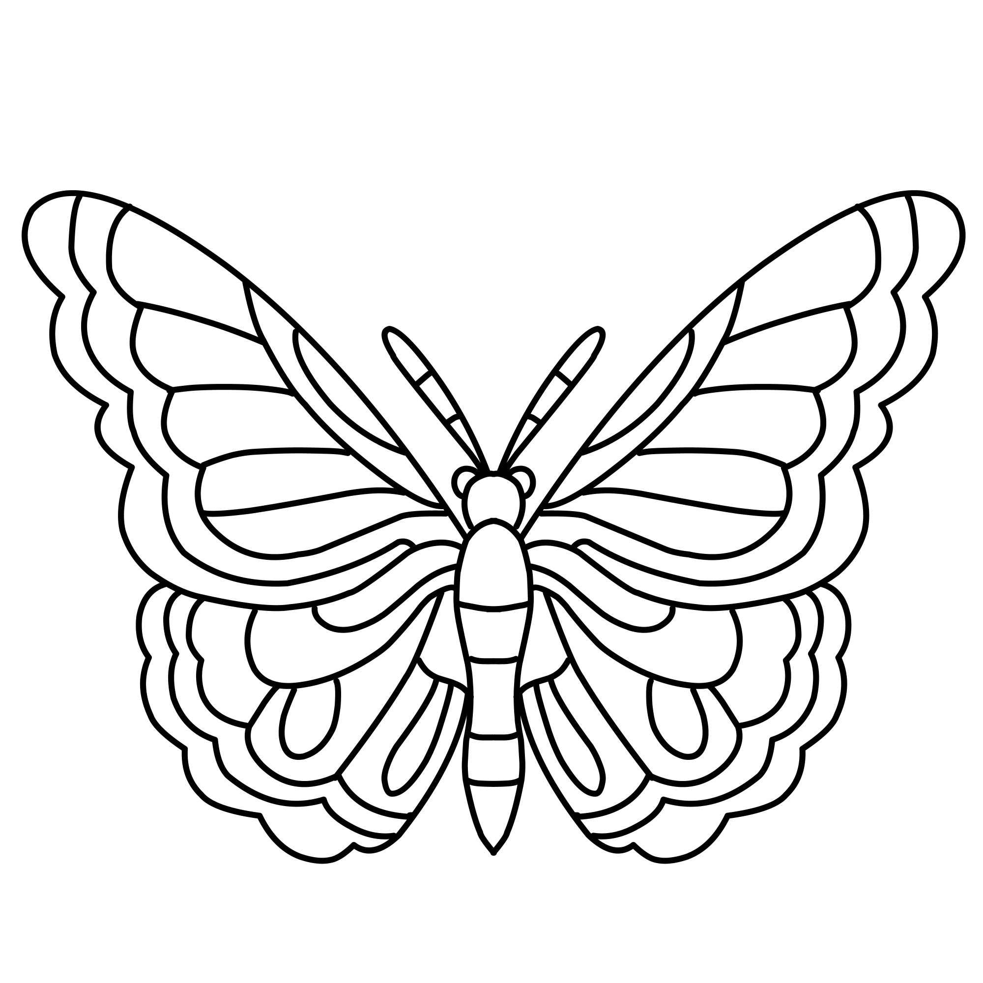 Раскраска для детей: симпатичные крылья бабочки