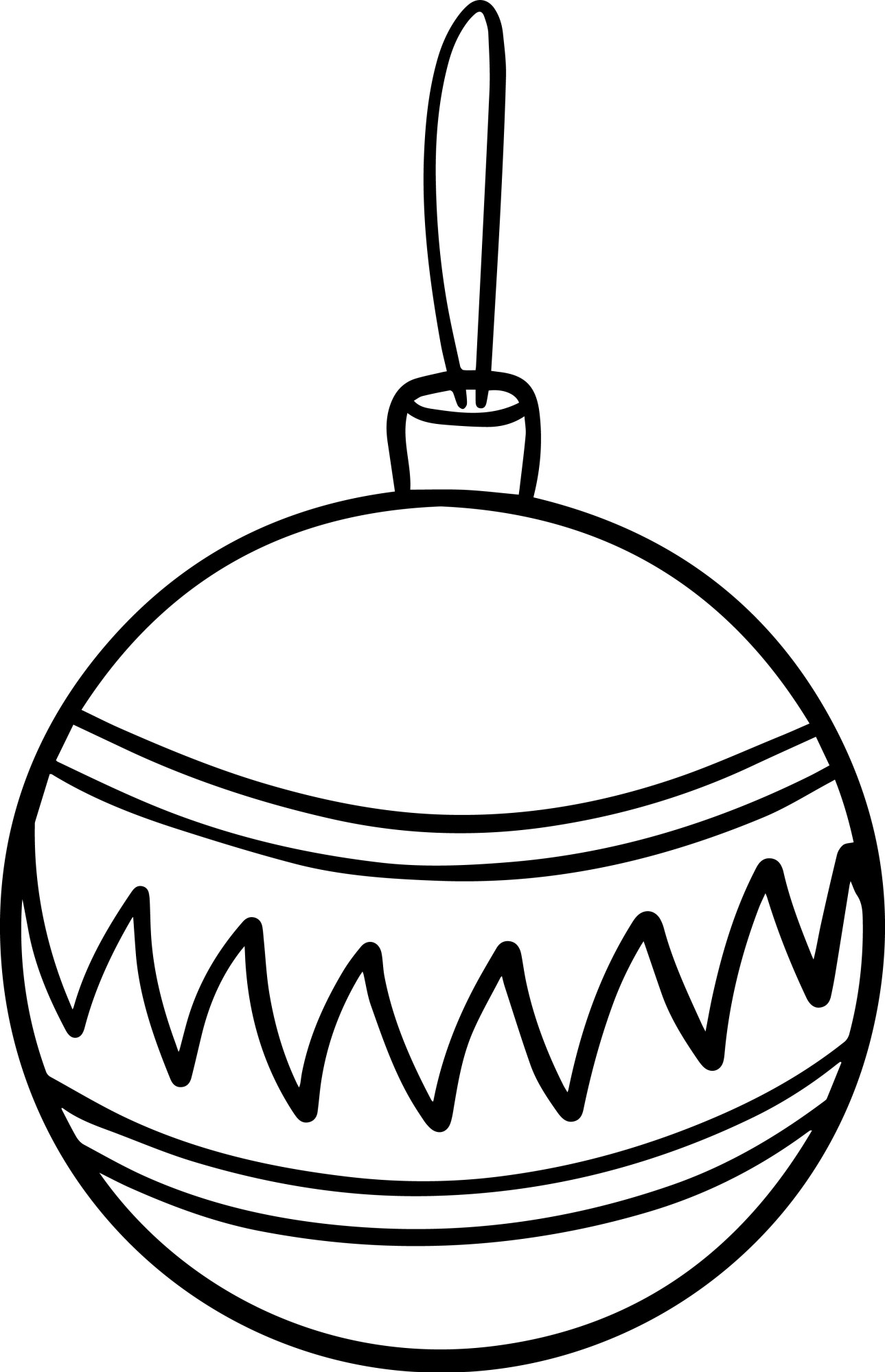 Раскраска для детей: ёлочный шар новогодняя игрушка
