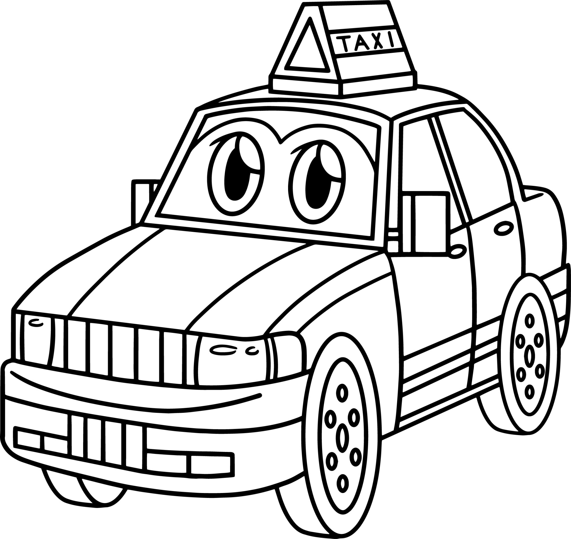 Раскраска для детей: легковушка такси