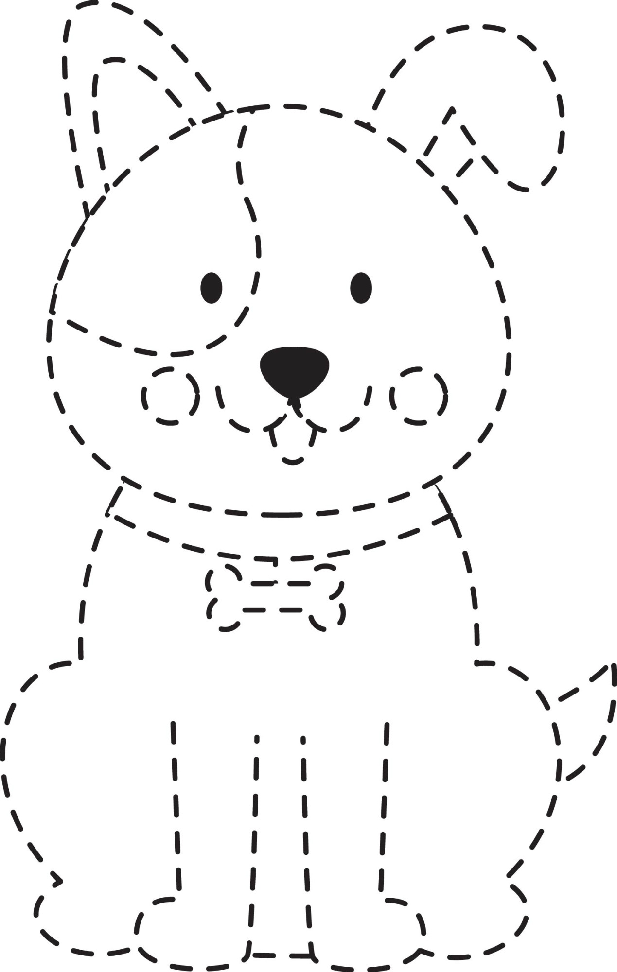 Раскраска для детей: собака по точкам