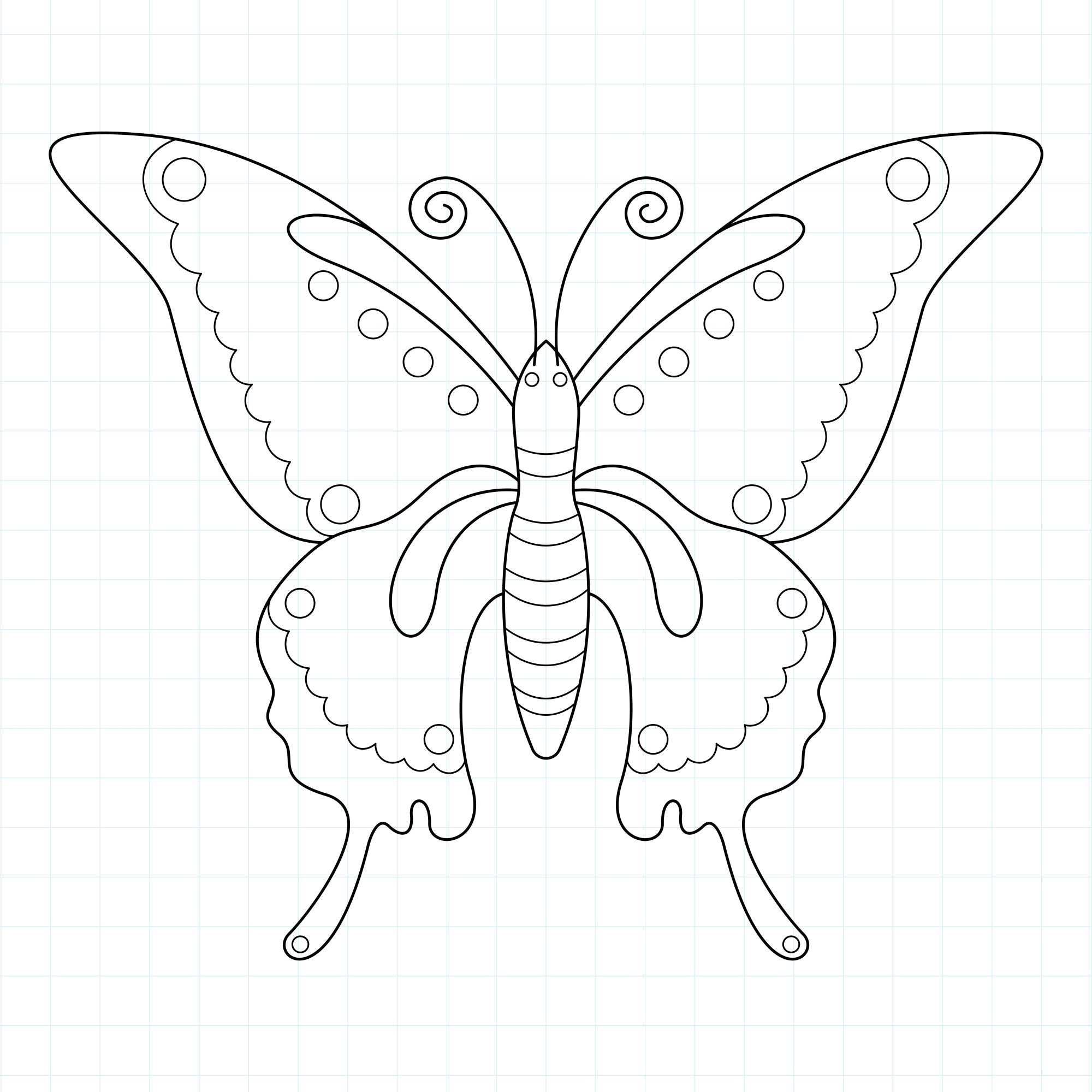 Раскраска для детей: крупная бабочка