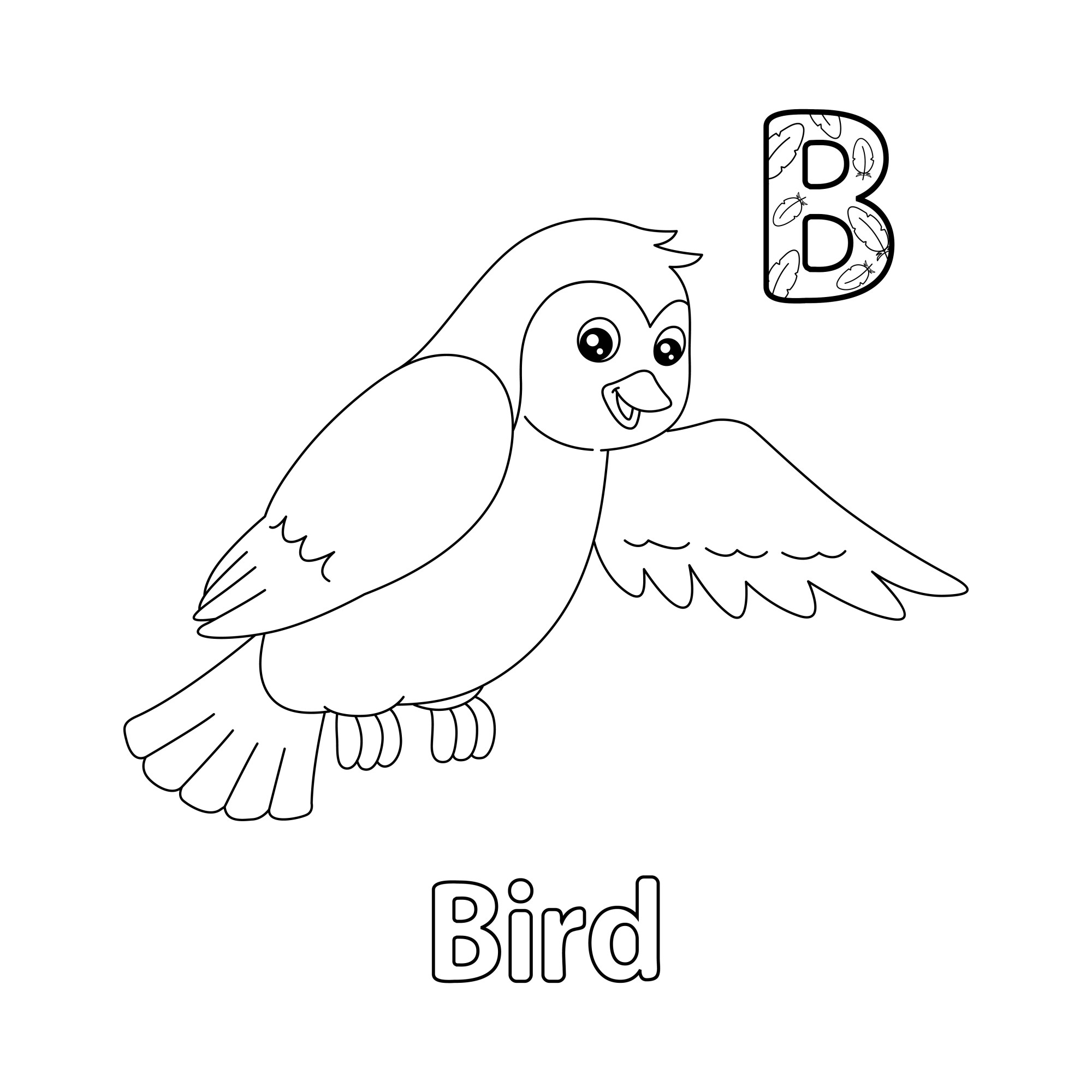 Раскраска для детей: буква B английского алфавита