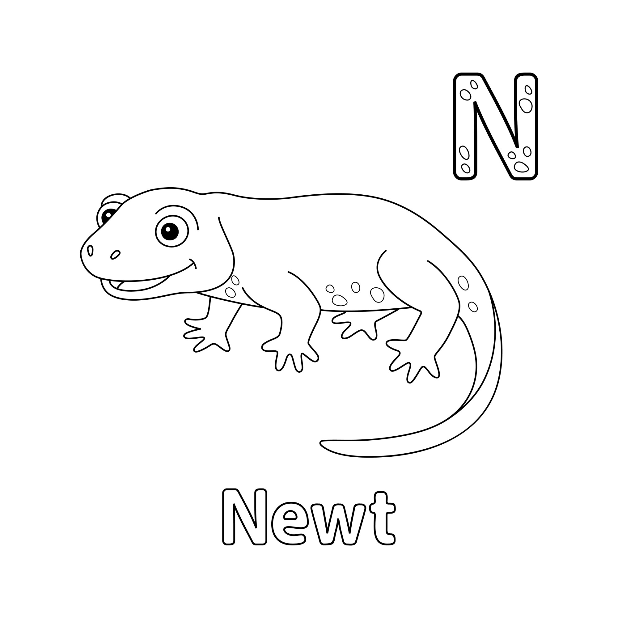 Раскраска для детей: буква N английского алфавита
