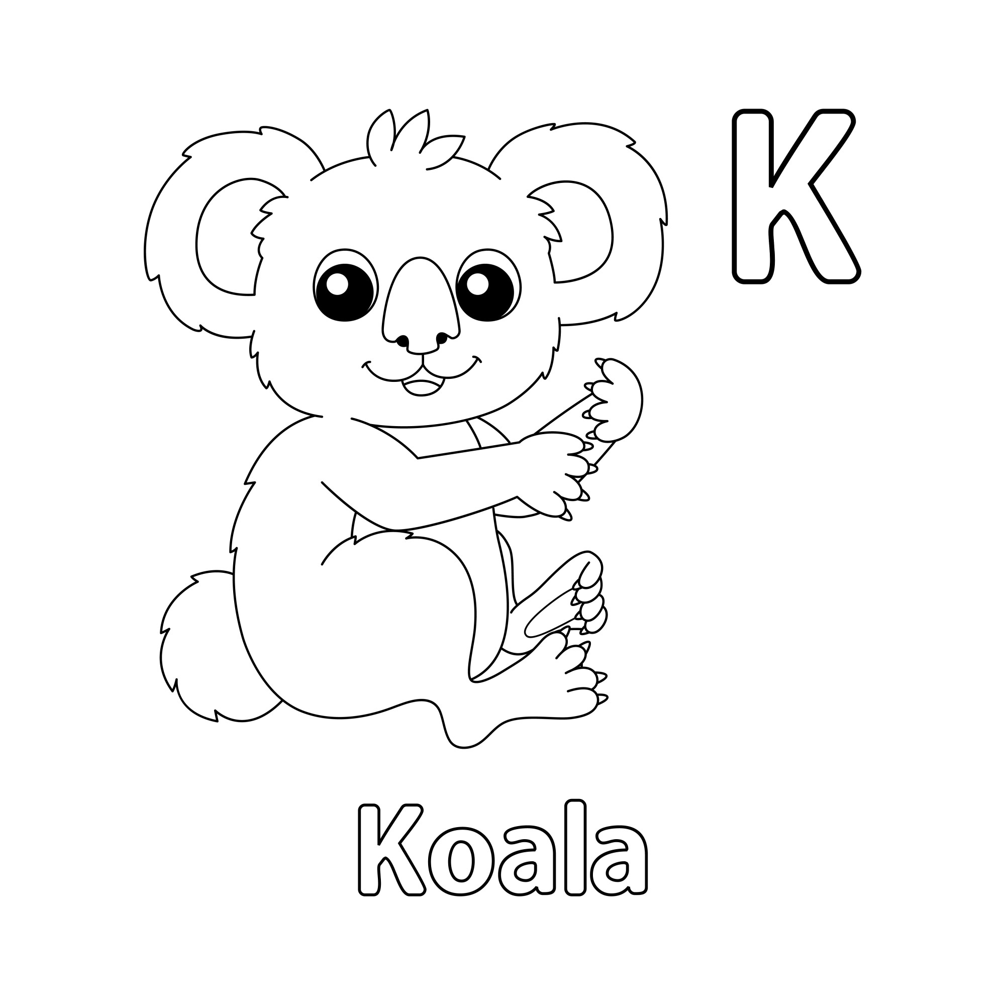 Раскраска для детей: буква K английского алфавита