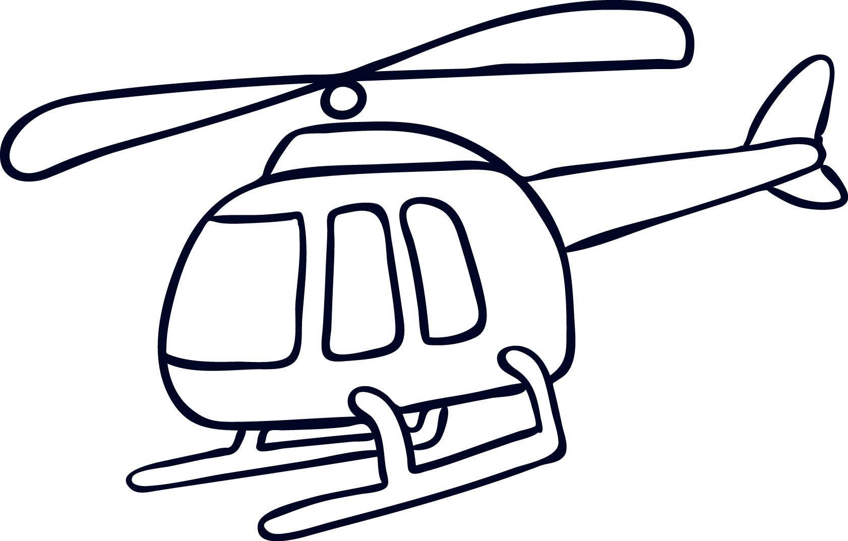 Раскраска для детей: веселый вертолет