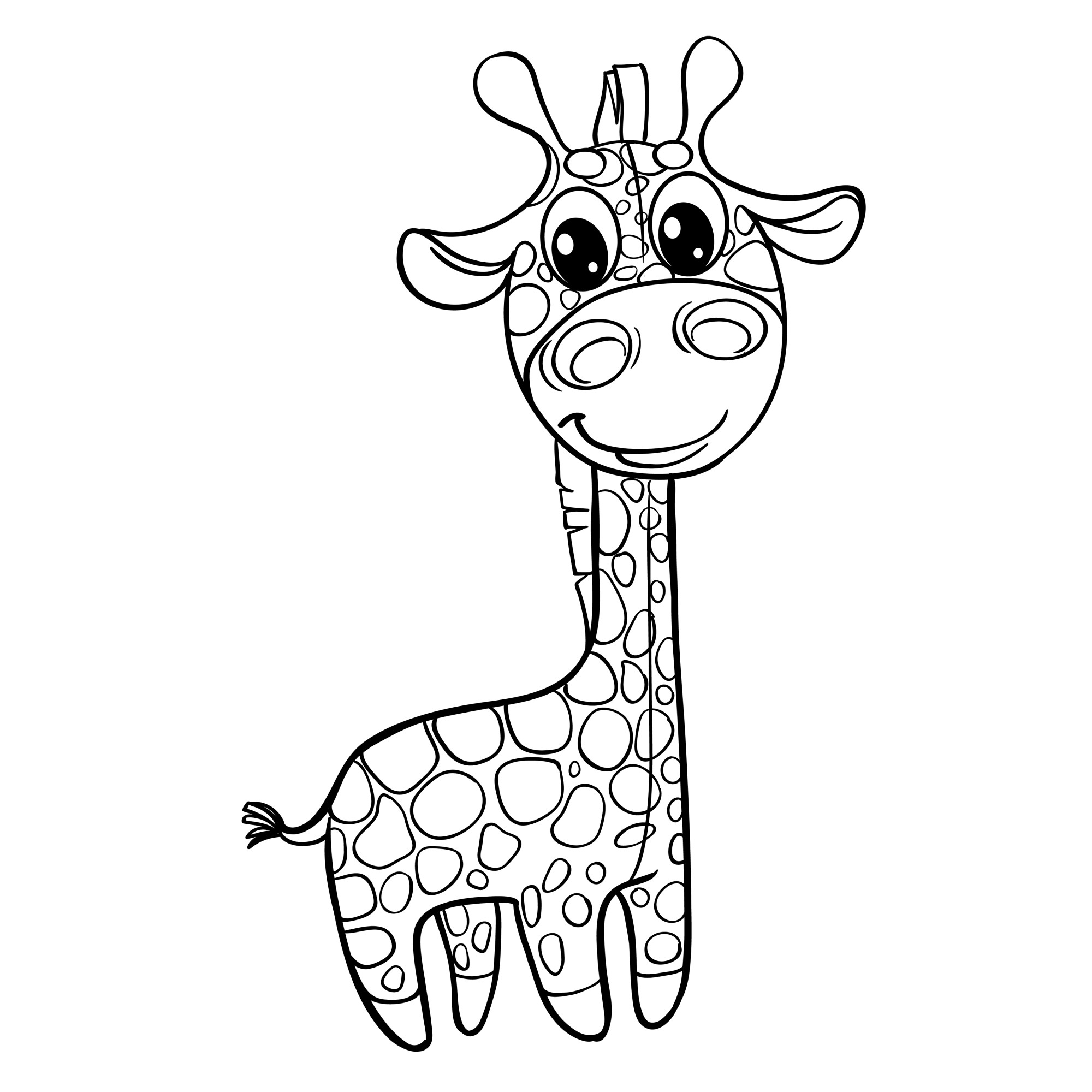 Раскраска для детей: маленький жирафёнок