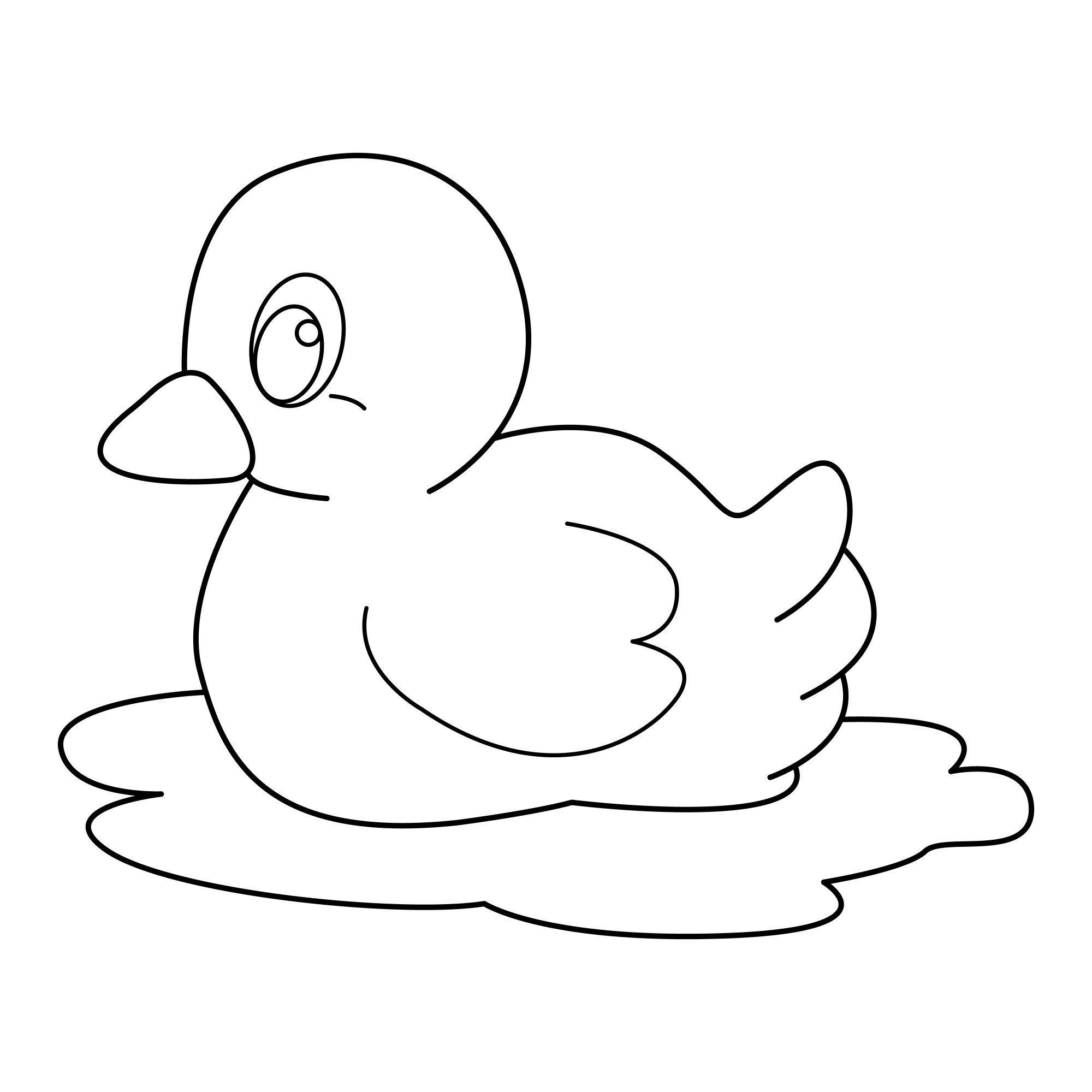 Раскраска для детей: контур утки