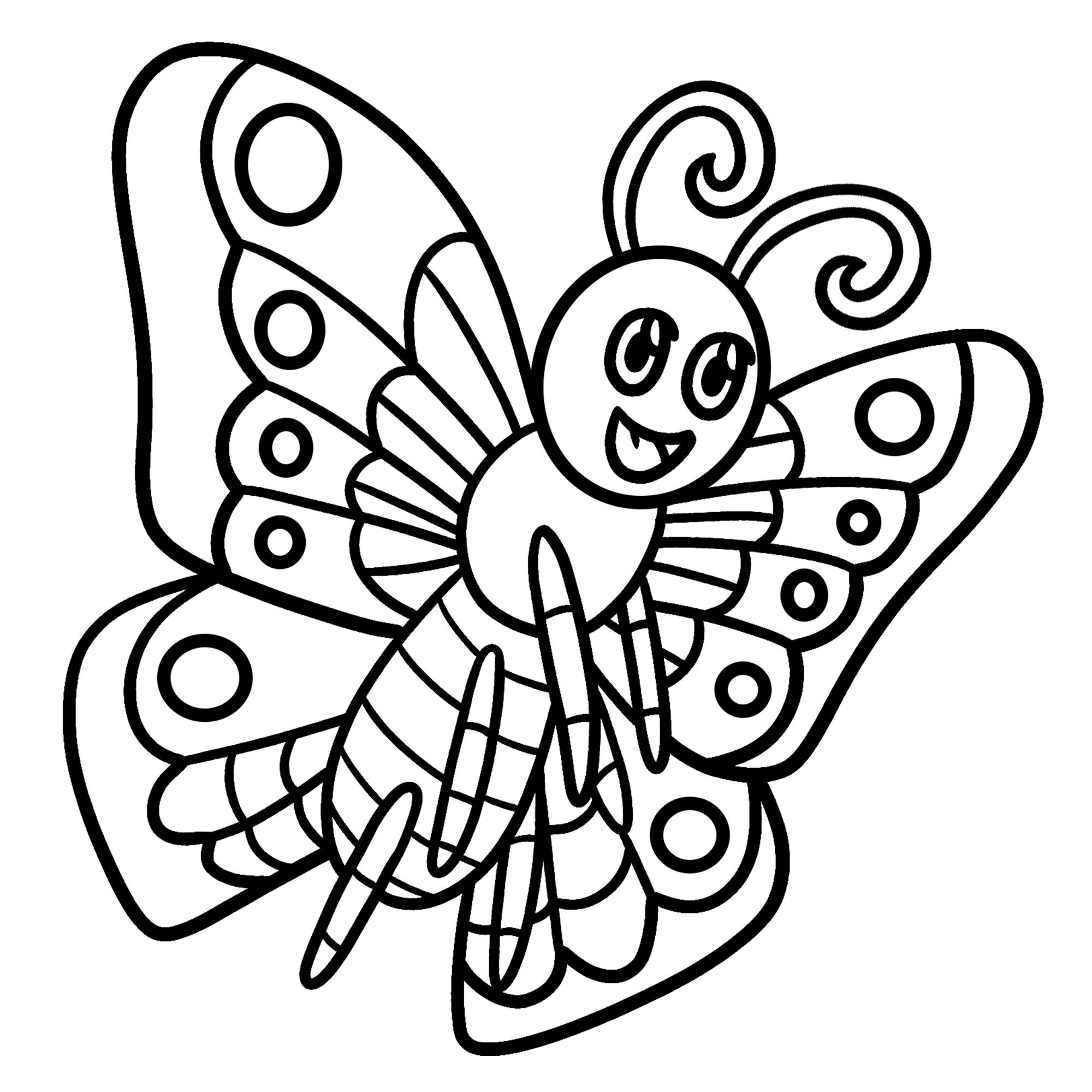 Раскраска для детей: красивое насекомое бабочка в полете
