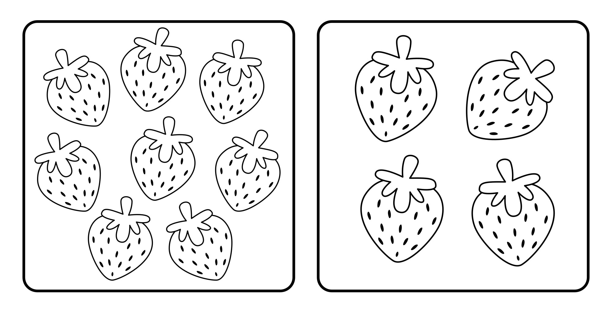 Раскраска для детей: мультяшные ягоды клубники