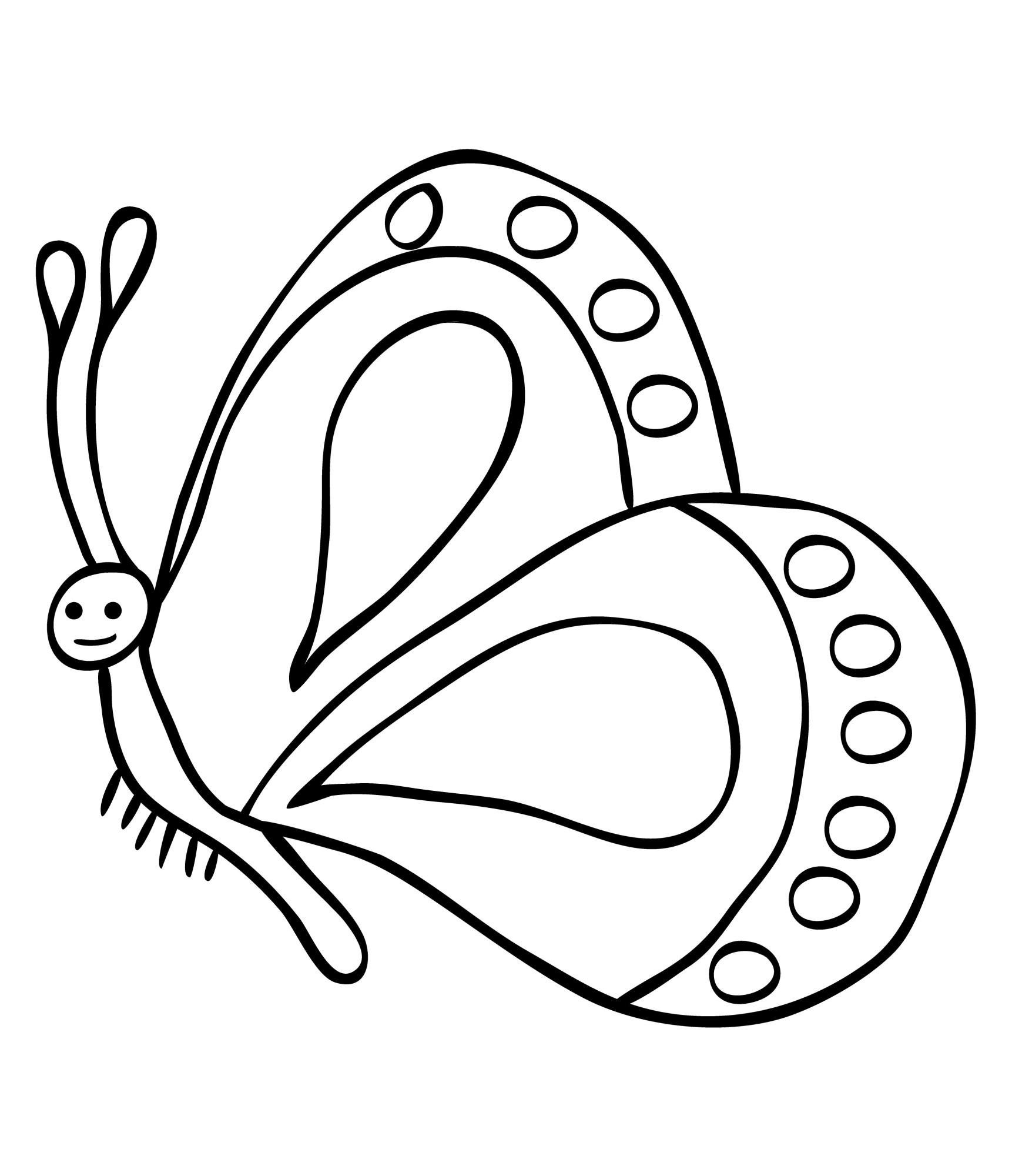 Раскраска для детей: простая бабочка