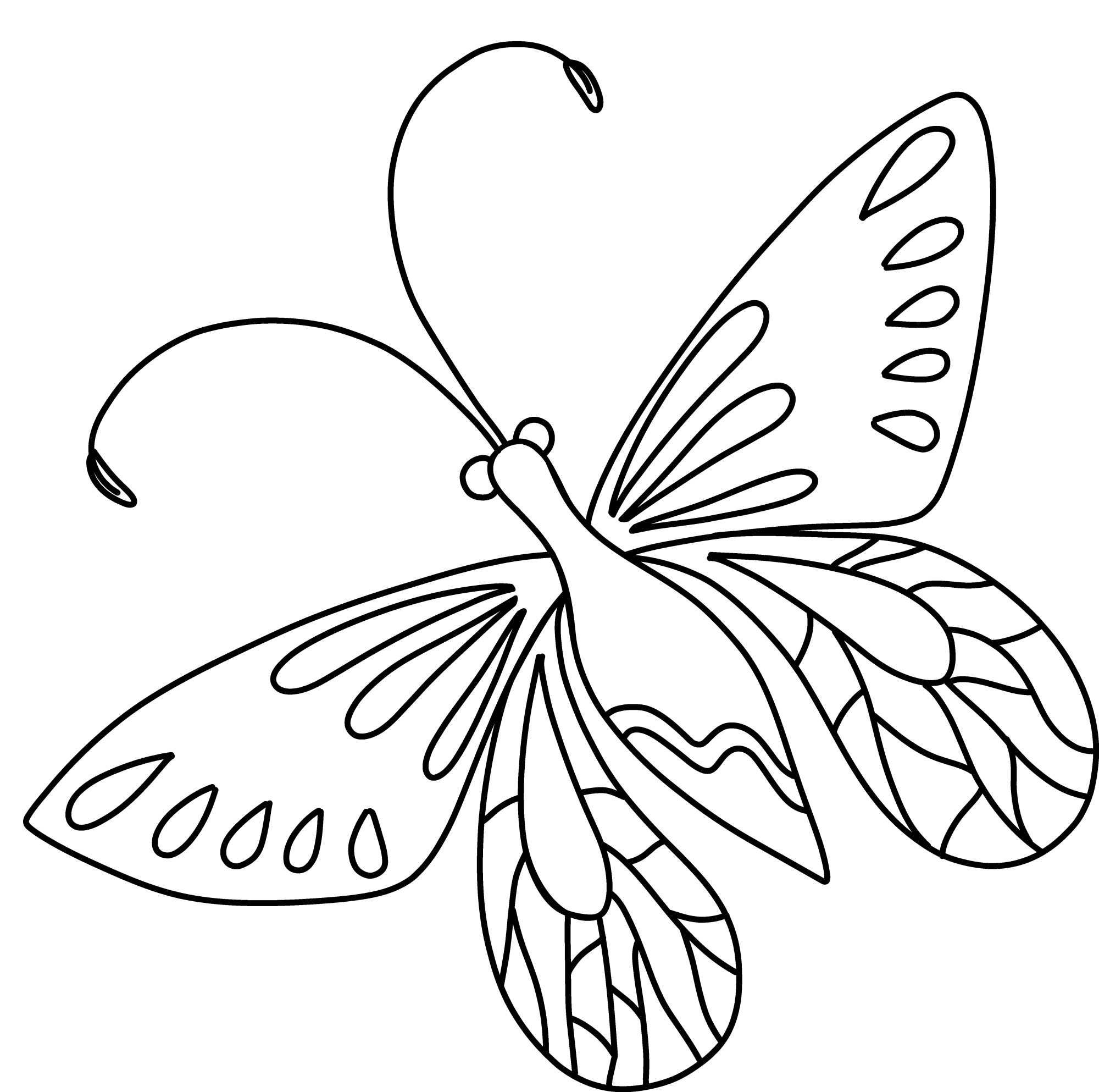 Раскраска для детей: очаровательная бабочка