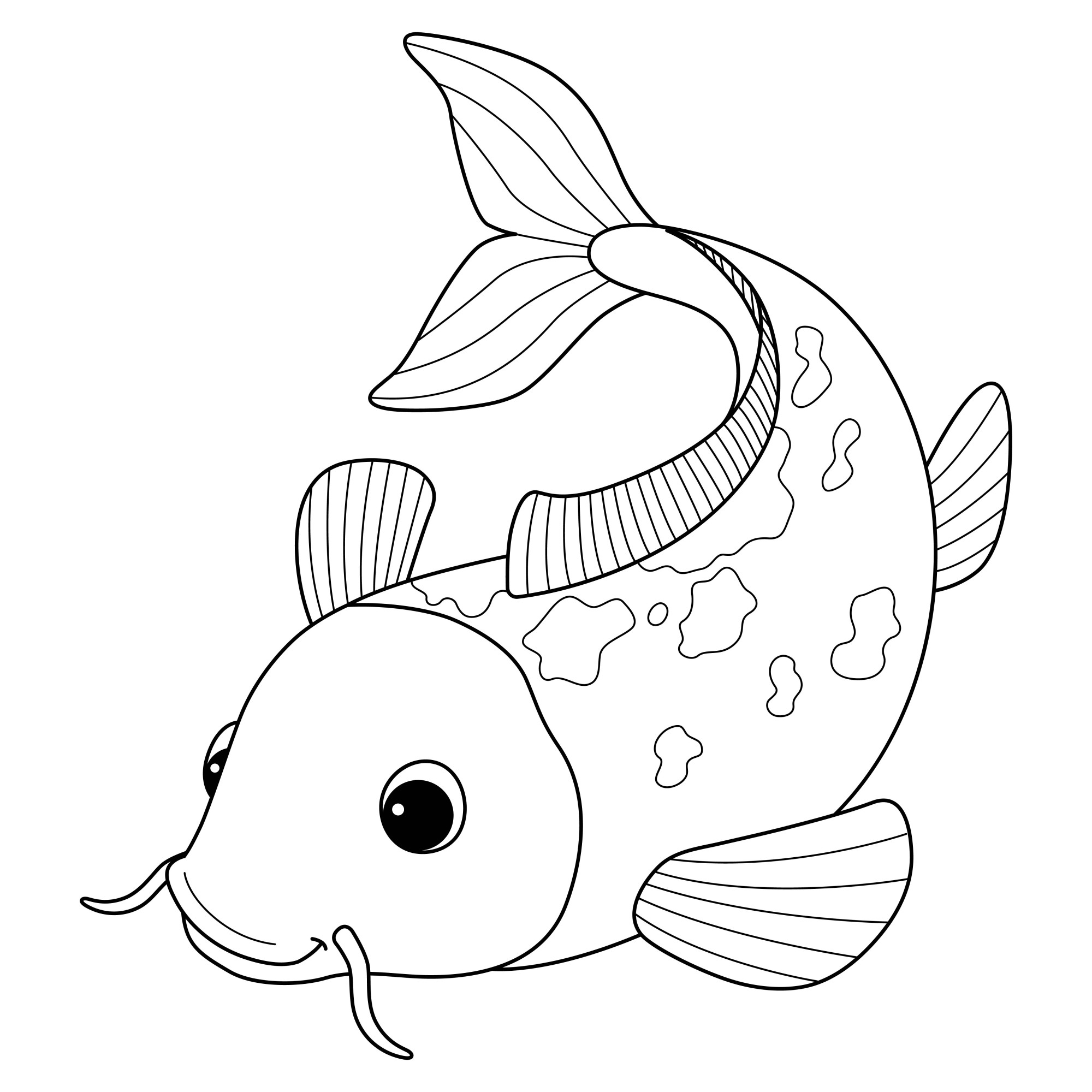 Раскраска для детей: рыба сом