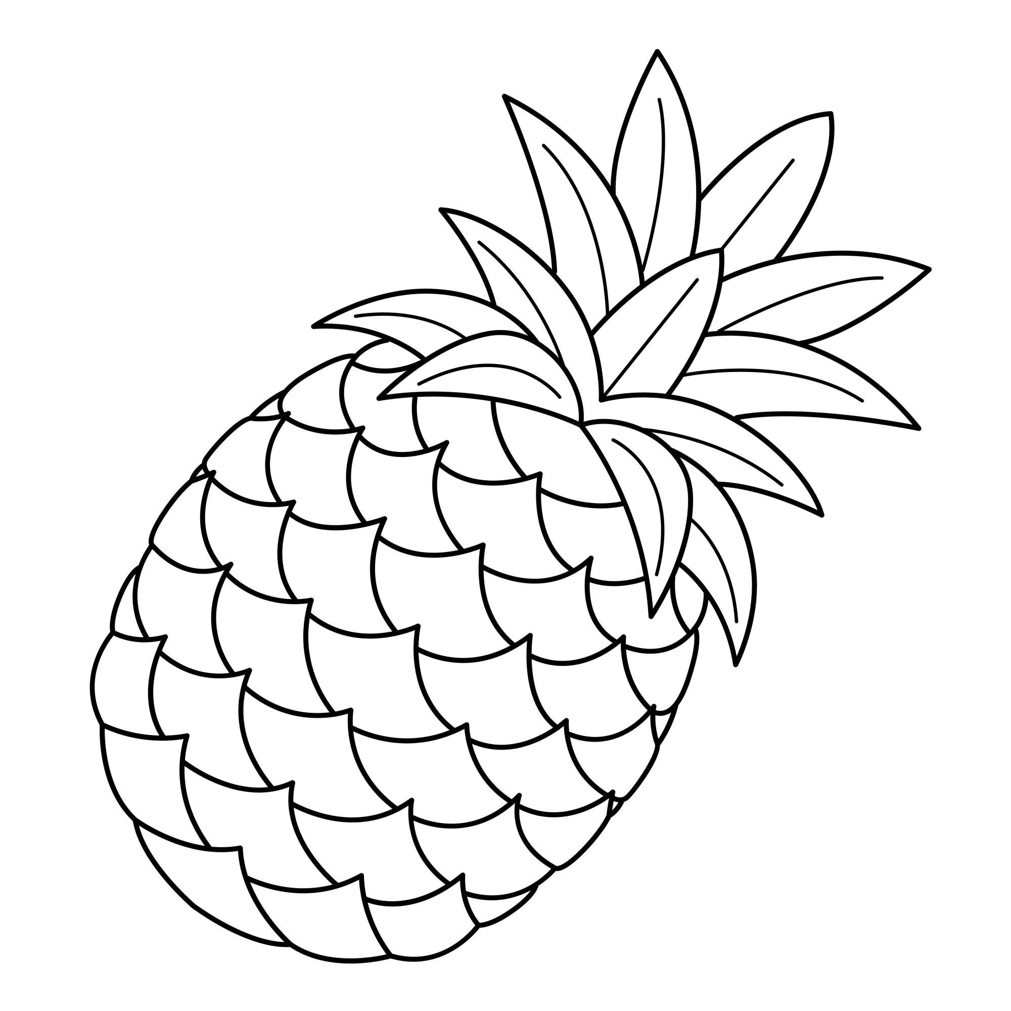 Раскраска для детей: сладкий ананас