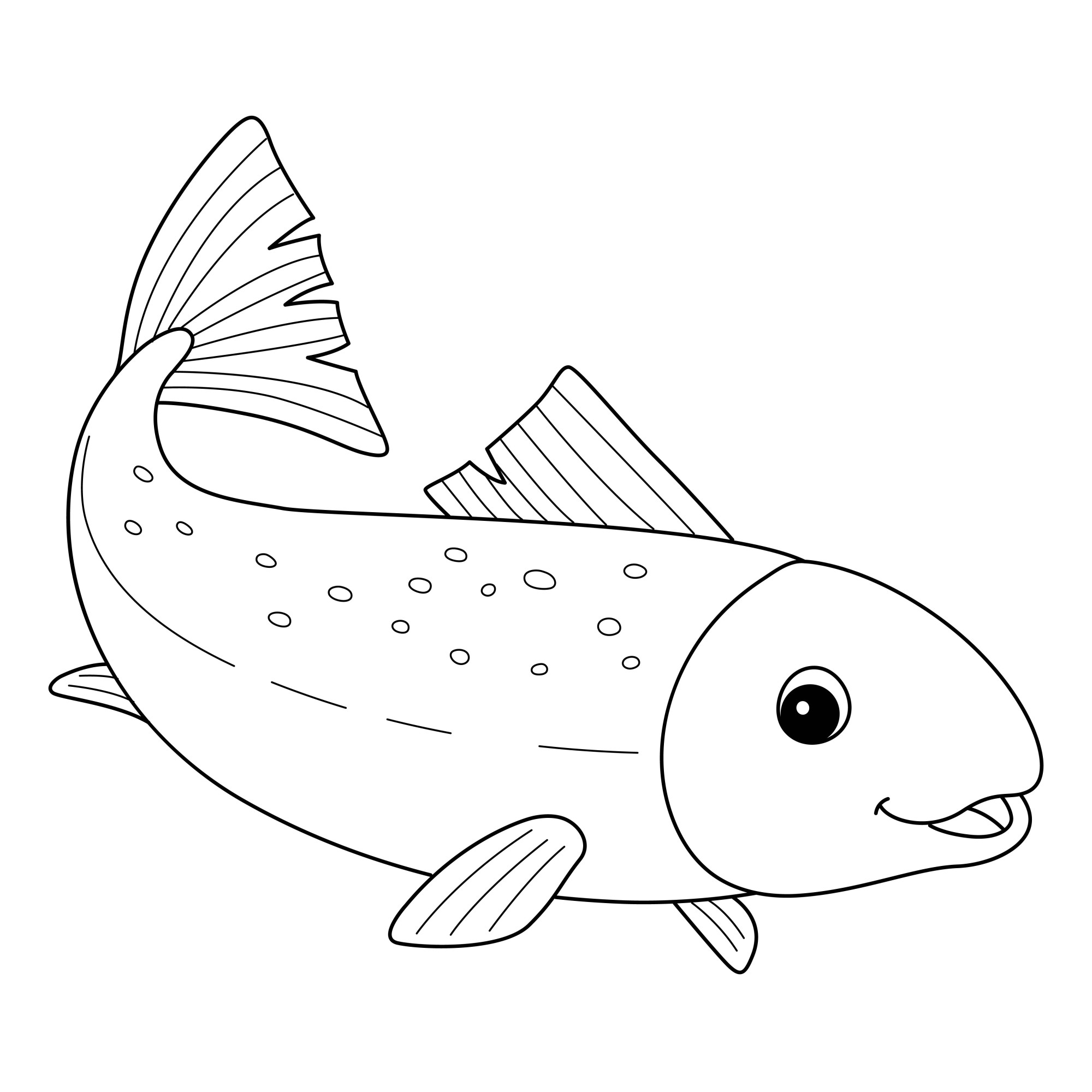 Раскраска для детей: рыба судак