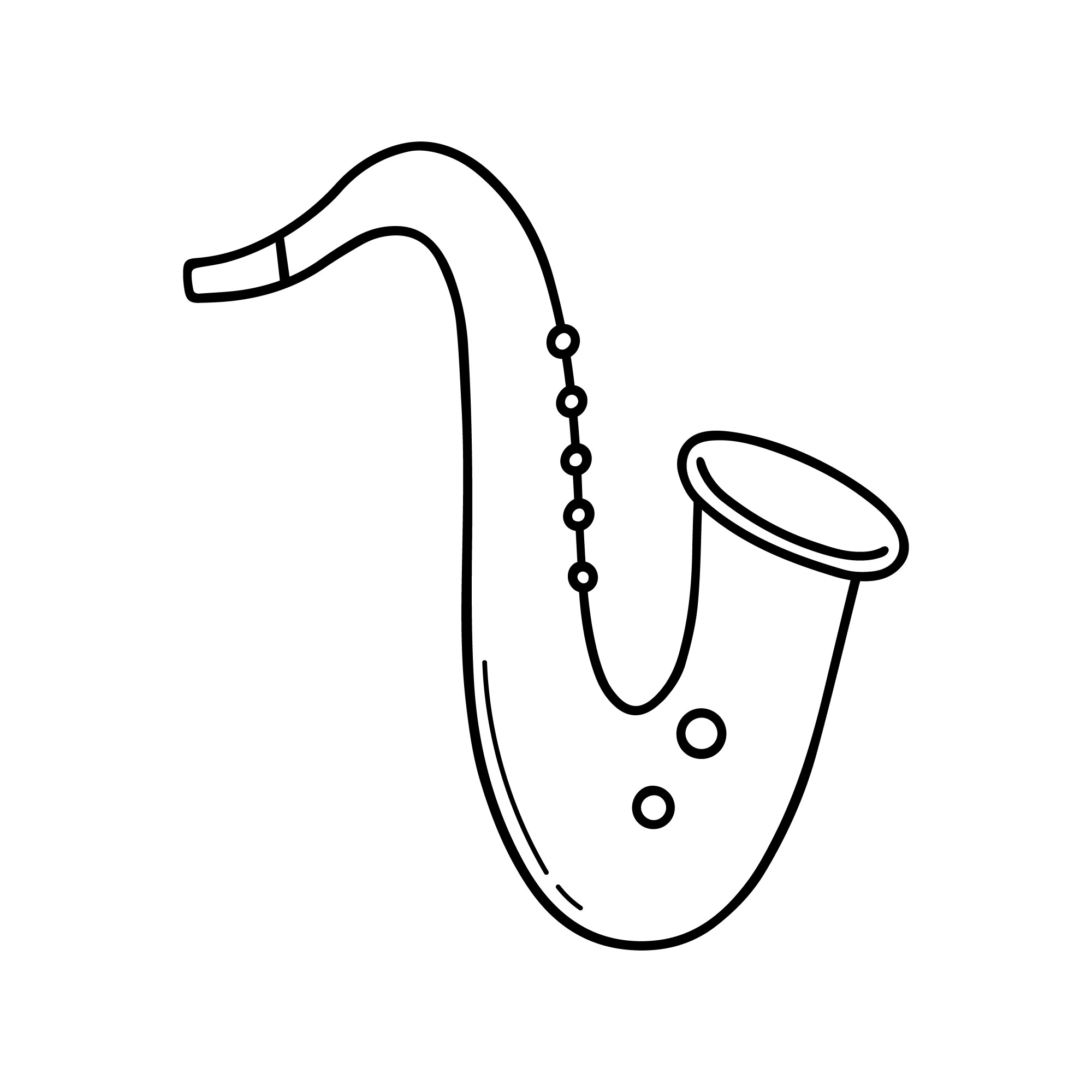 Раскраска для детей: детская игрушка саксофон
