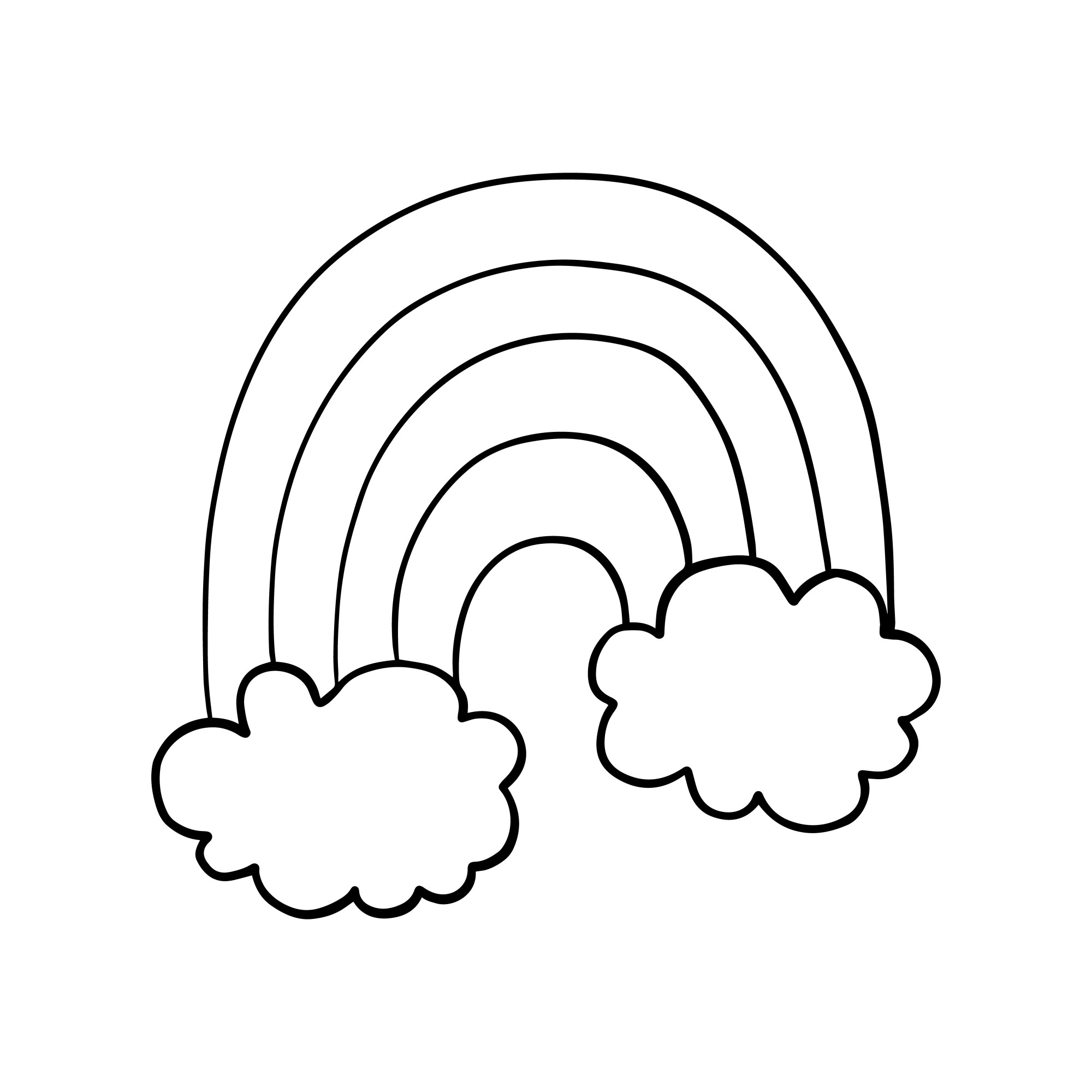 Раскраска для детей: радужные облака