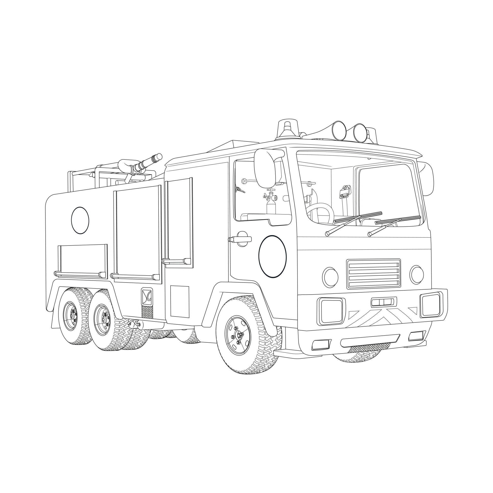 Раскраска для детей: пожарный транспорт