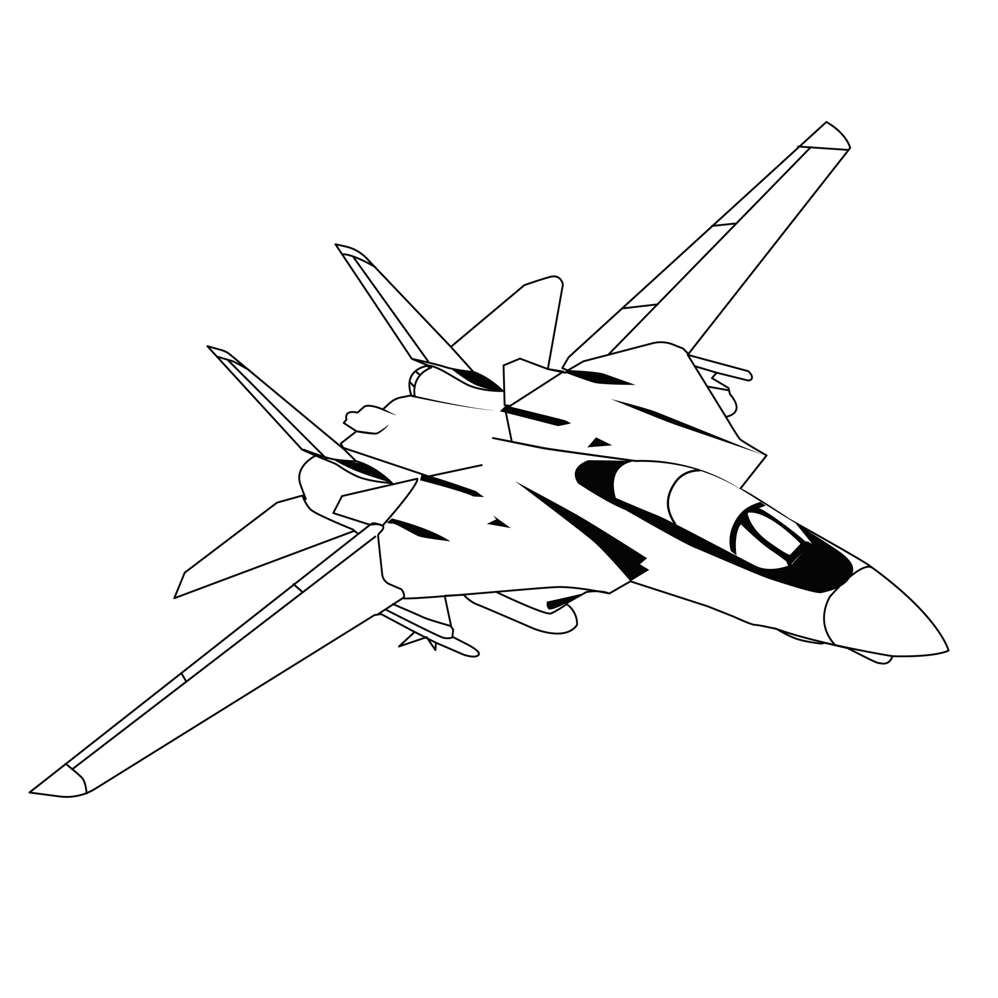 Раскраска для детей: истребитель «Боевой авианосец»