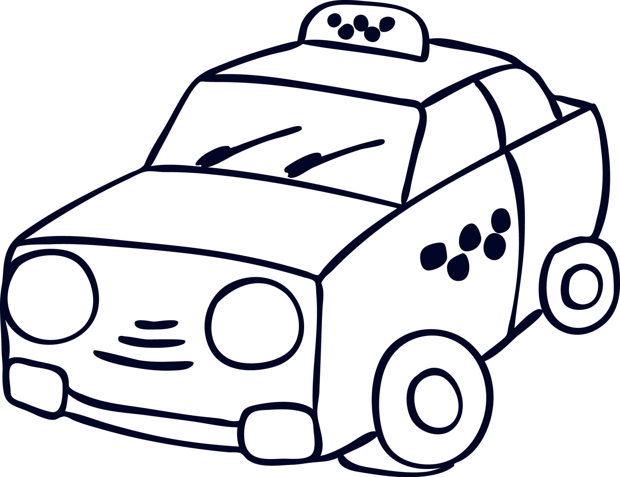 Раскраска для детей: игрушечная машинка такси