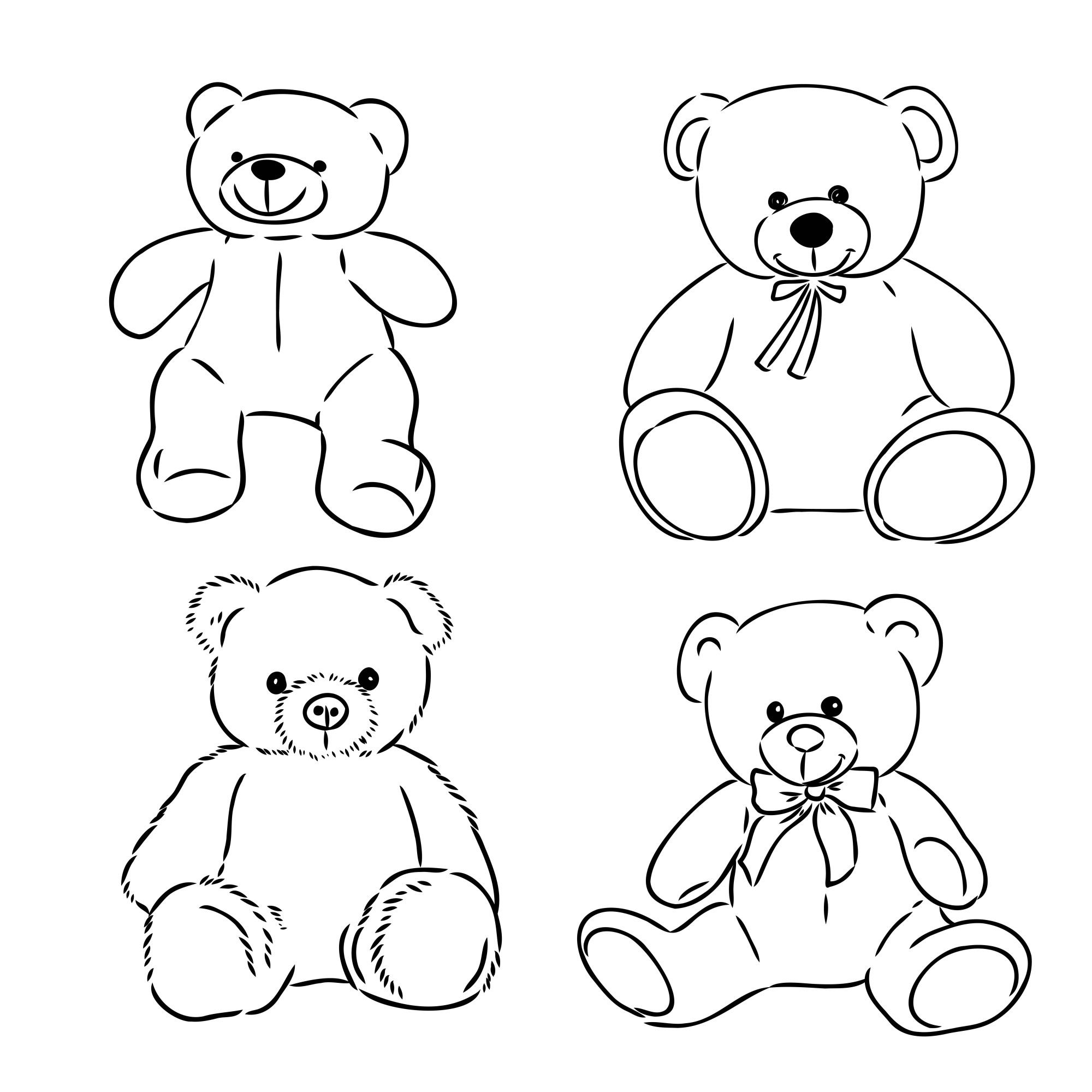 Раскраска для детей: куклы медведя