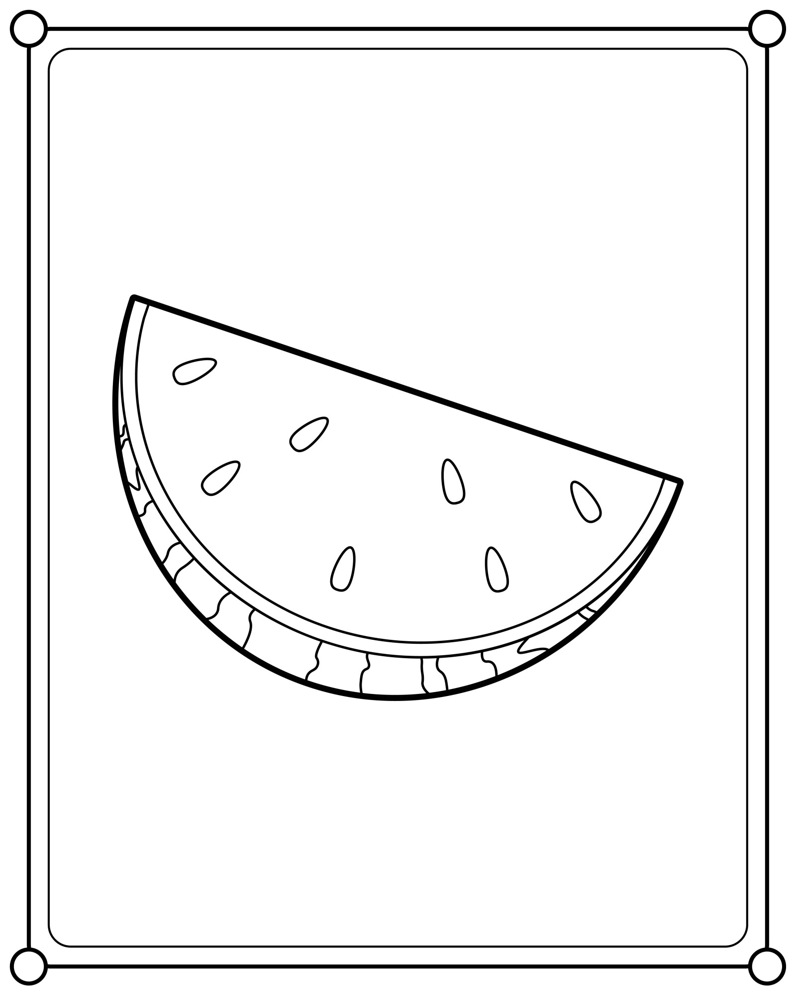 Раскраска для детей: свежий сочный кусочек арбуза