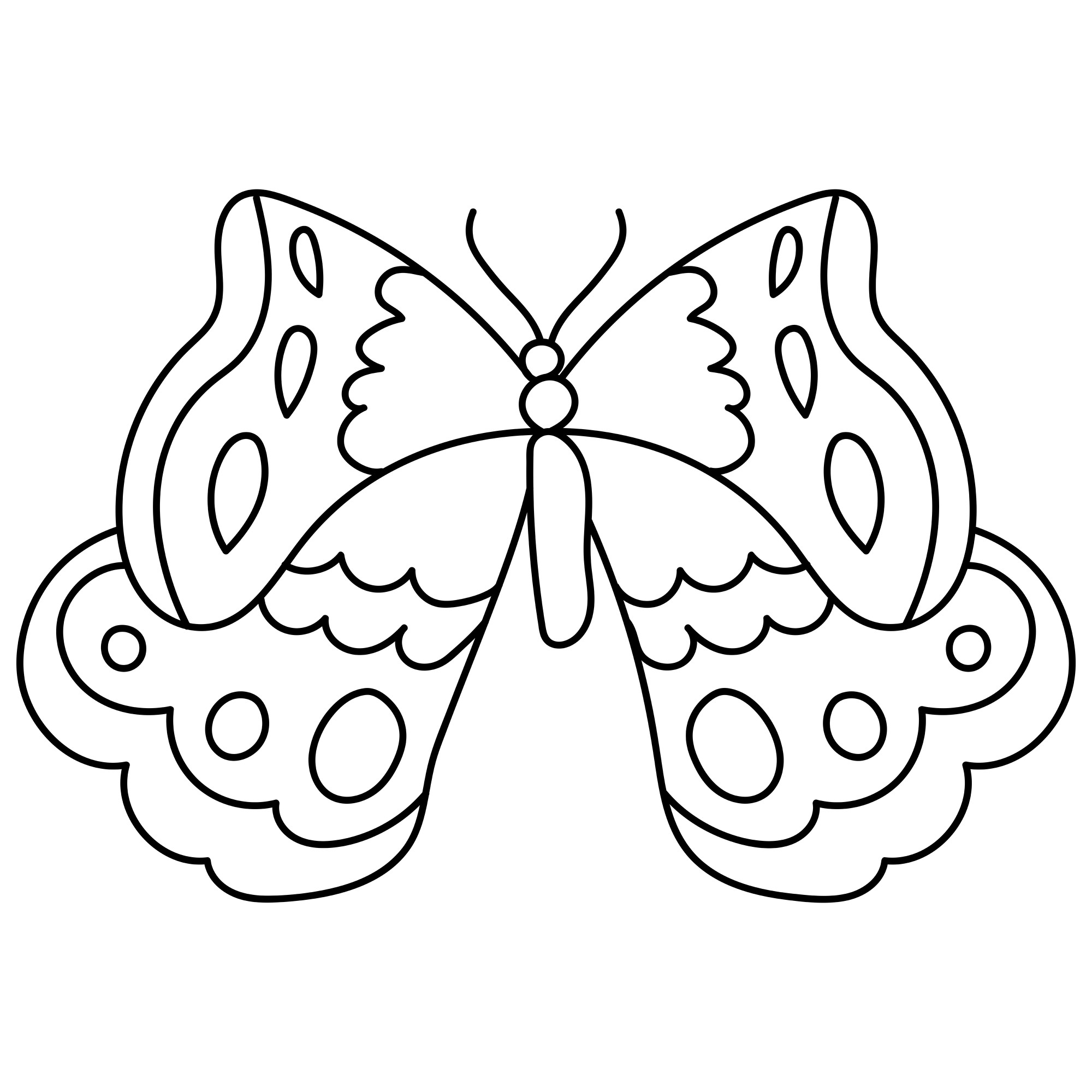 Раскраска для детей: бабочка для малышей