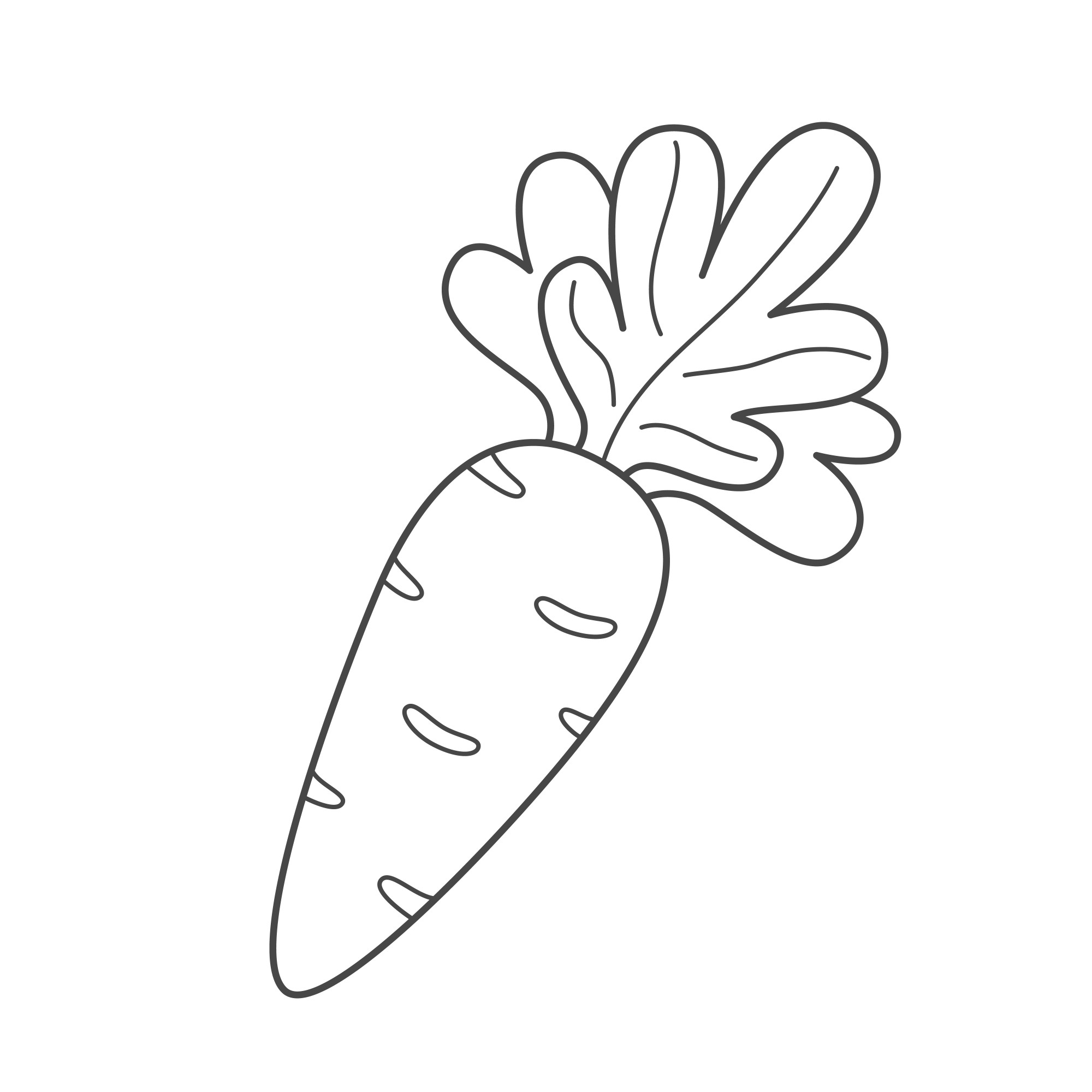 Раскраска для детей: корнеплод моркови