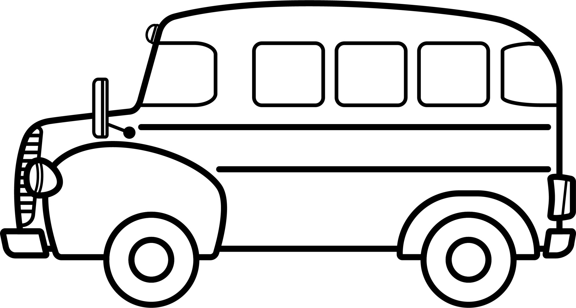 Раскраска для детей: ретро автобус