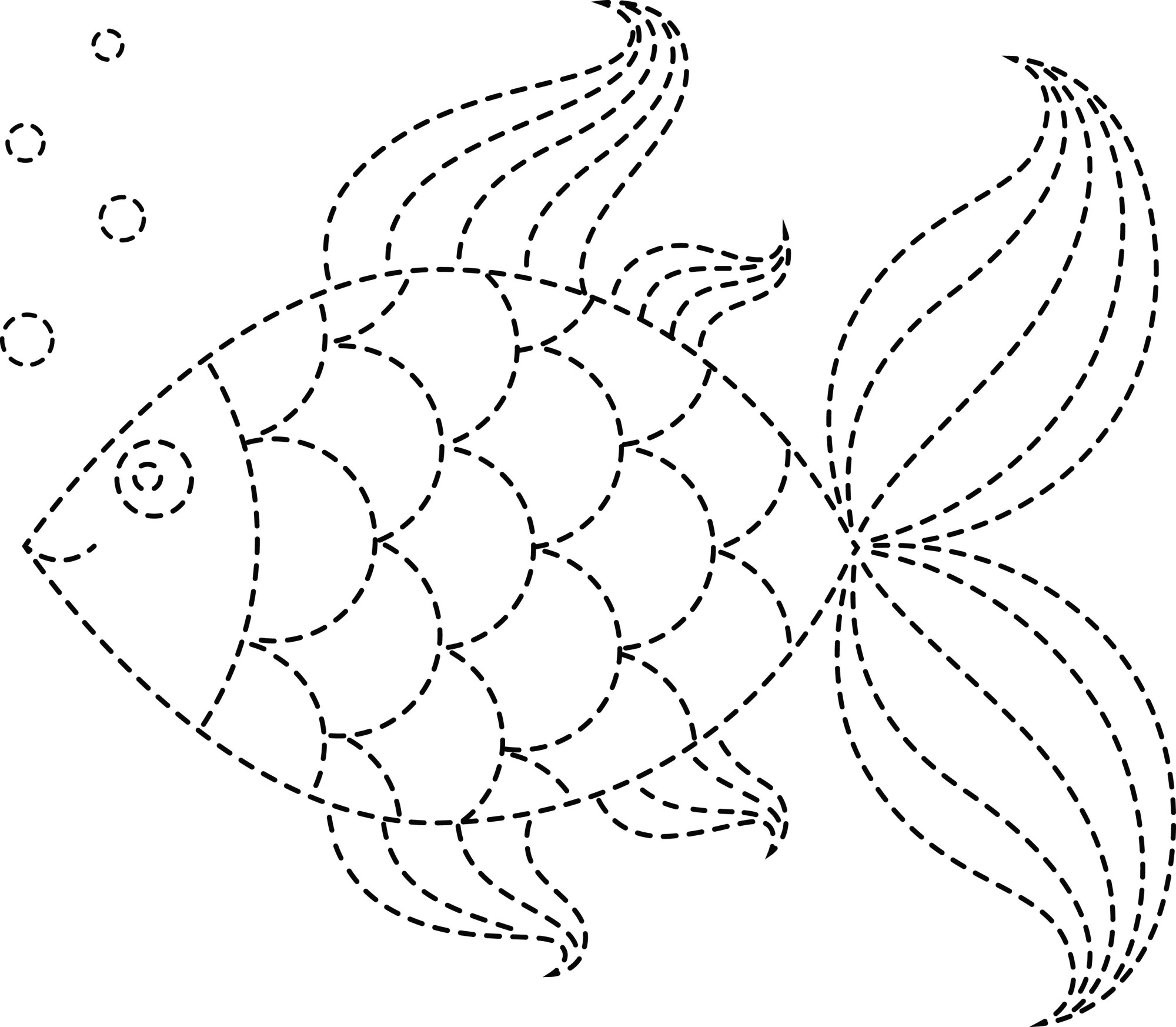 Раскраска для детей: золотая рыбка по точкам