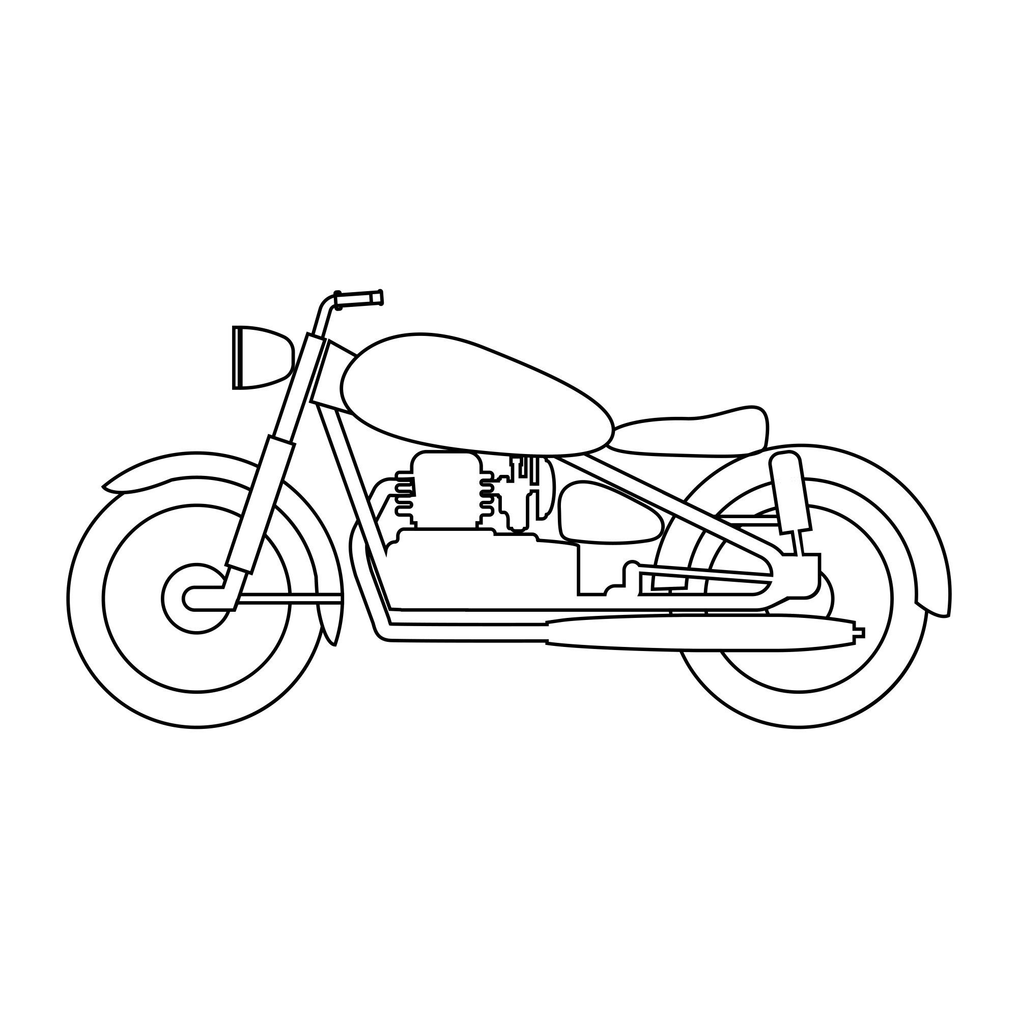 Раскраска для детей: мотоцикл «Закат скорости»