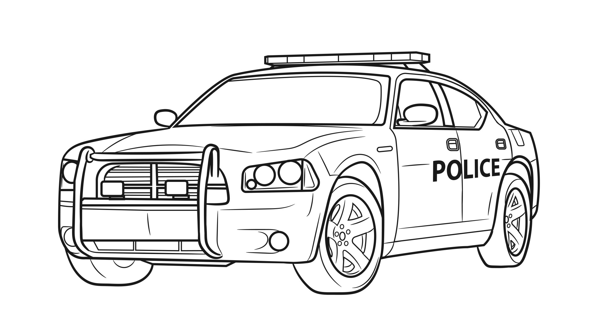 Раскраска для детей: полицейская гоночная машина