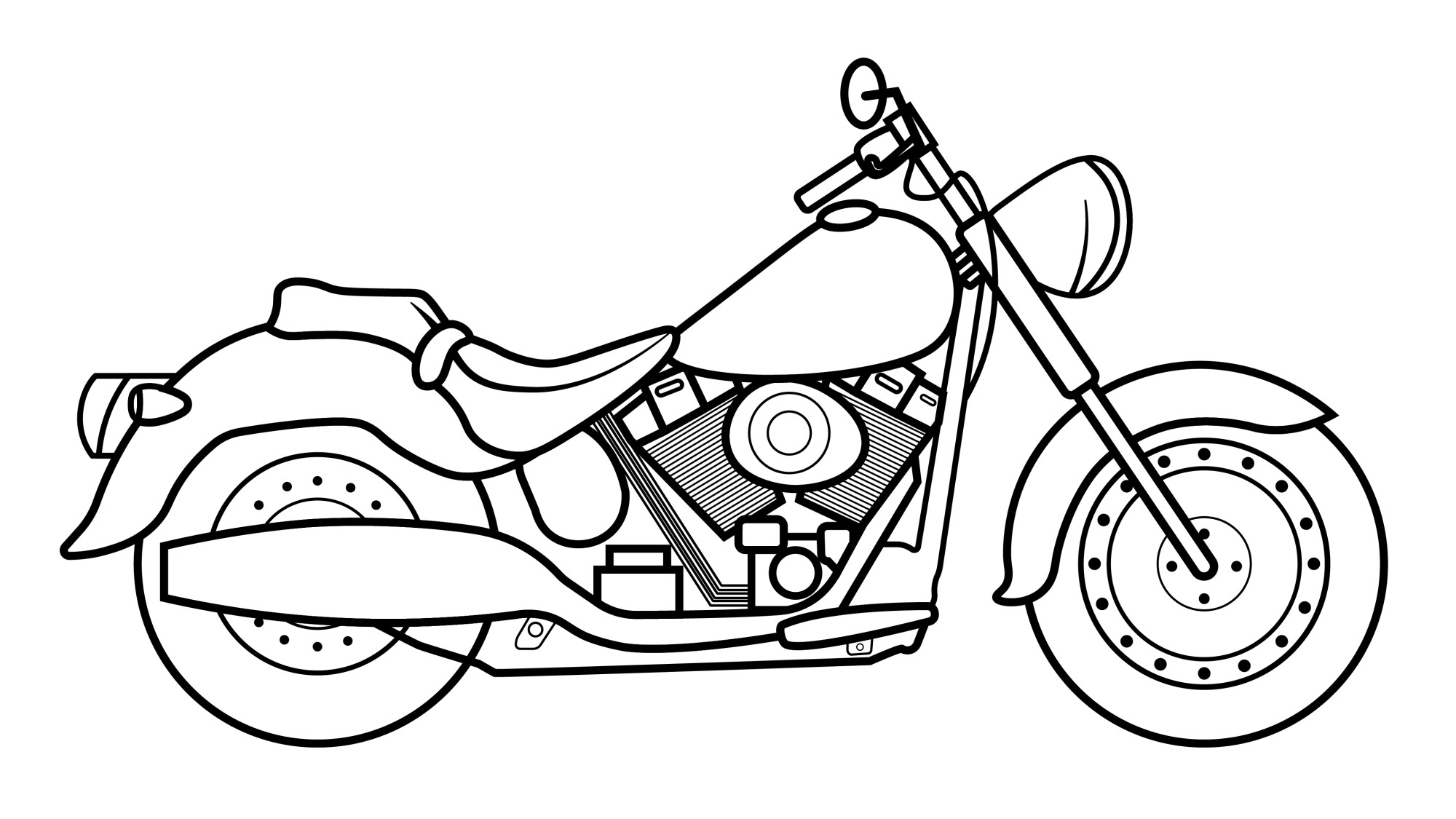 Раскраска для детей: мотоцикл Харлей-Дэвидсон