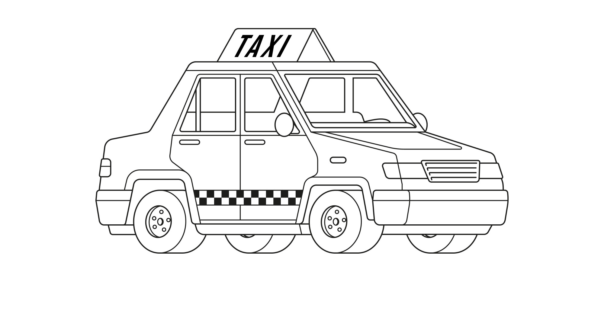 Раскраска для детей: мультяшное такси