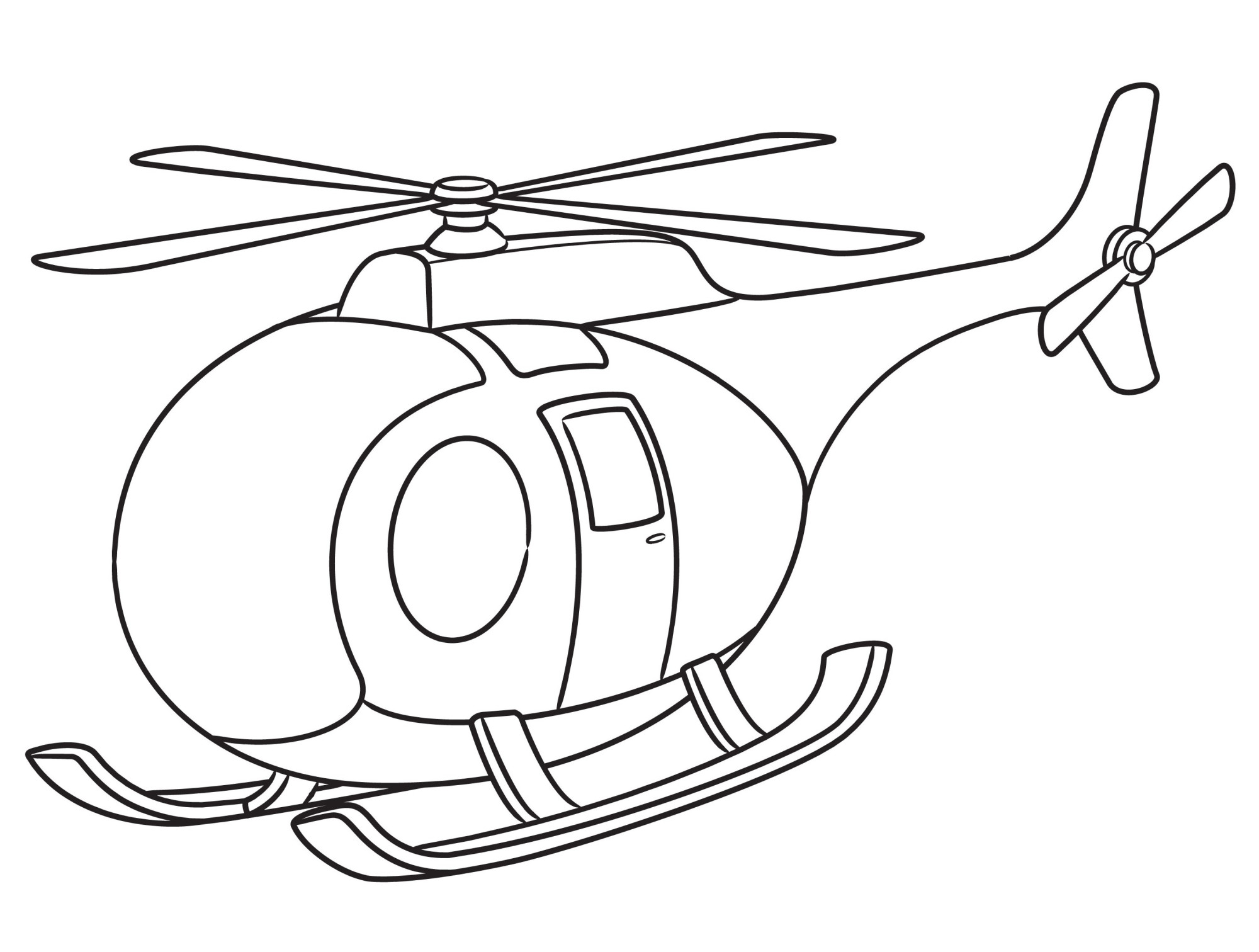 Раскраска для детей: детский вертолет «Шутник»