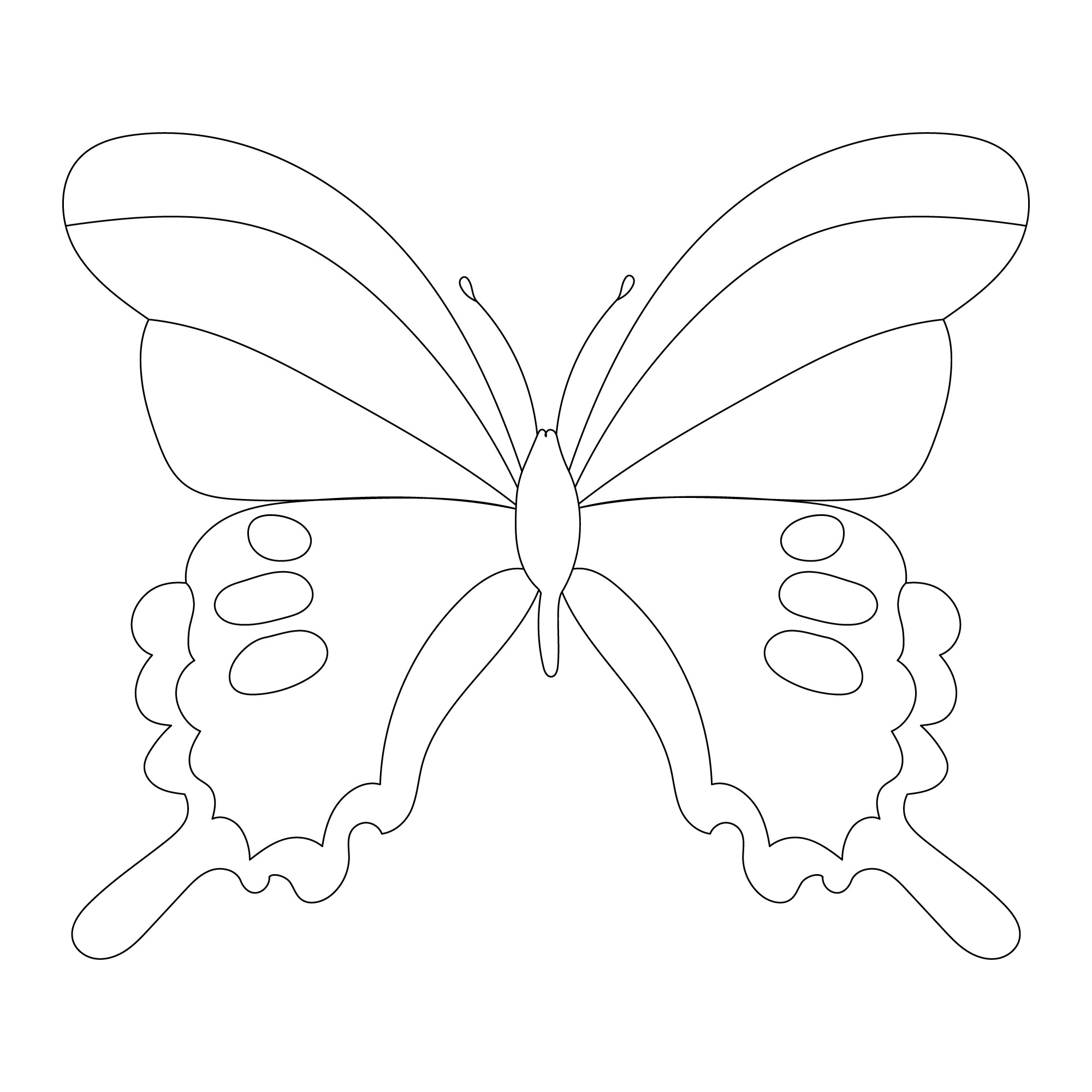 Раскраска для детей: бабочка радуга