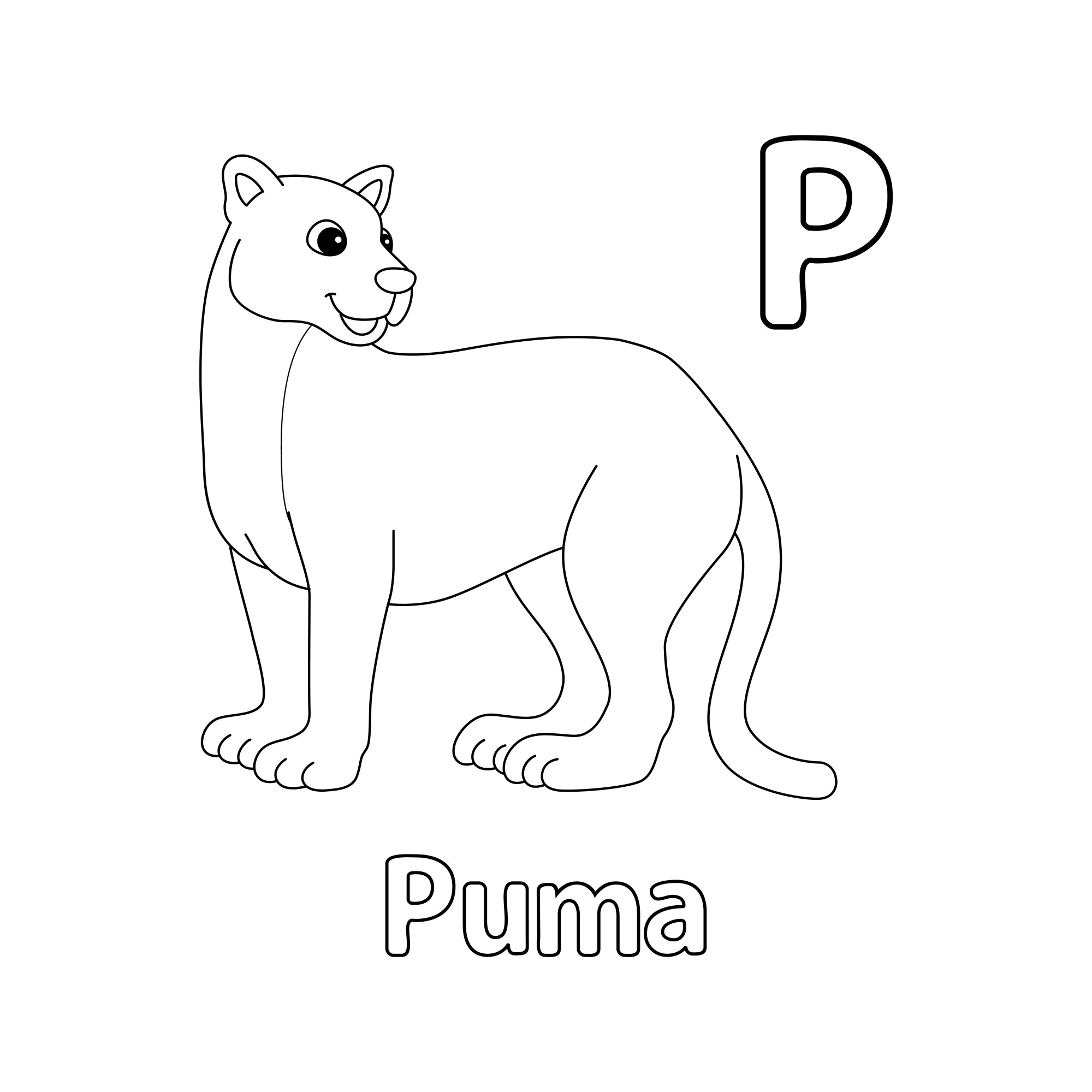 Раскраска для детей: буква P английского алфавита