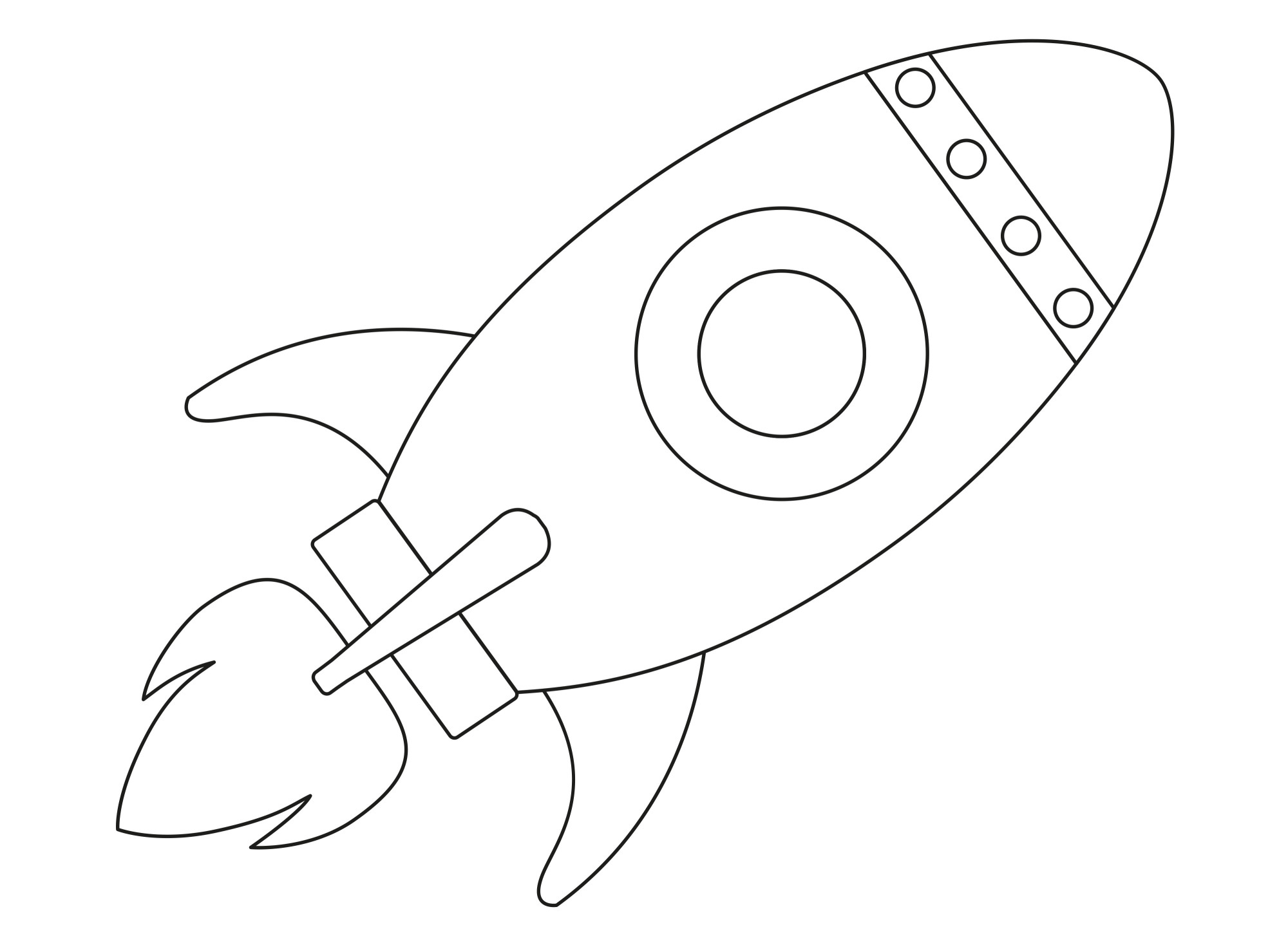 Раскраска для детей: игрушка космическая ракета с иллюминатором