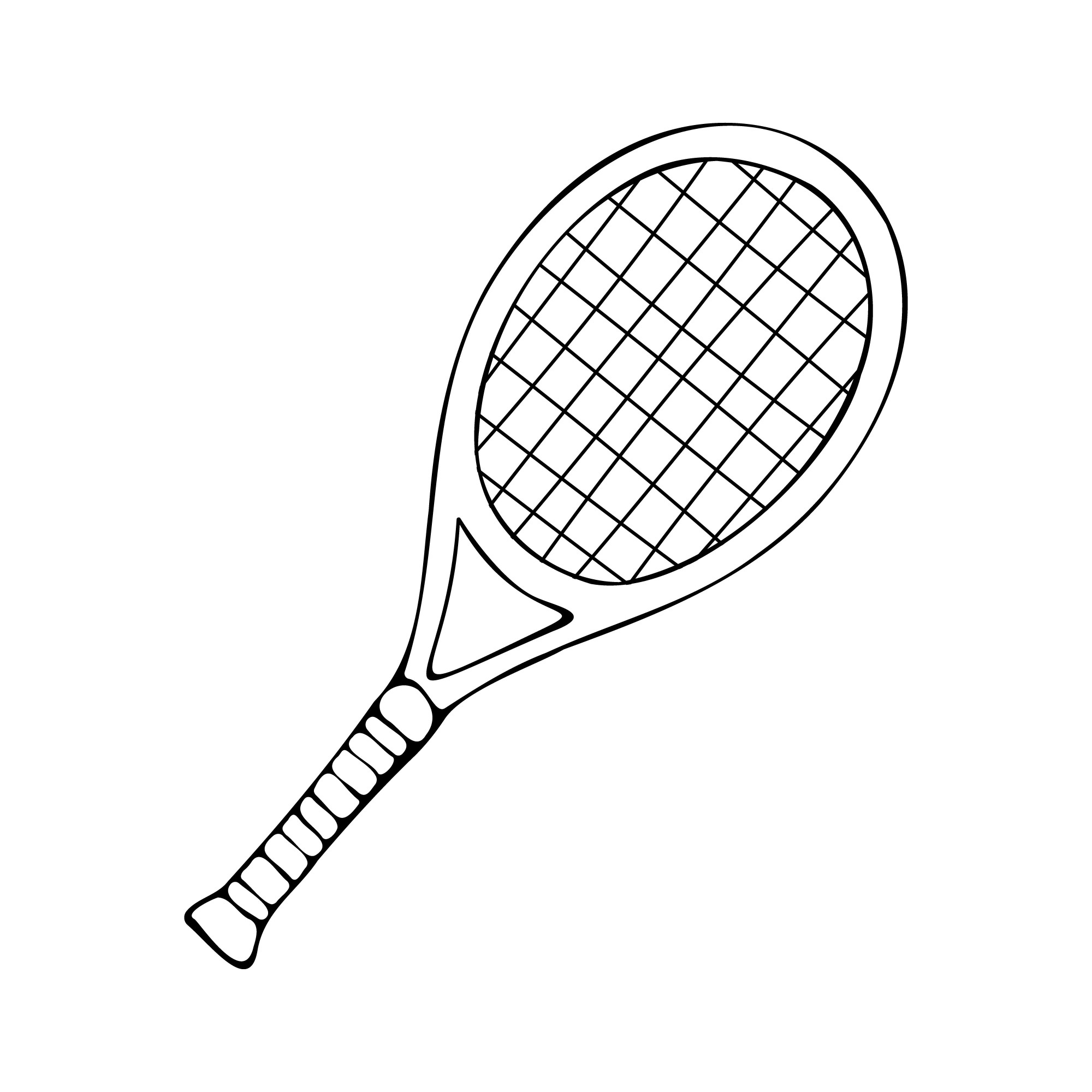 Раскраска для детей: детская ракетка для игры в теннис