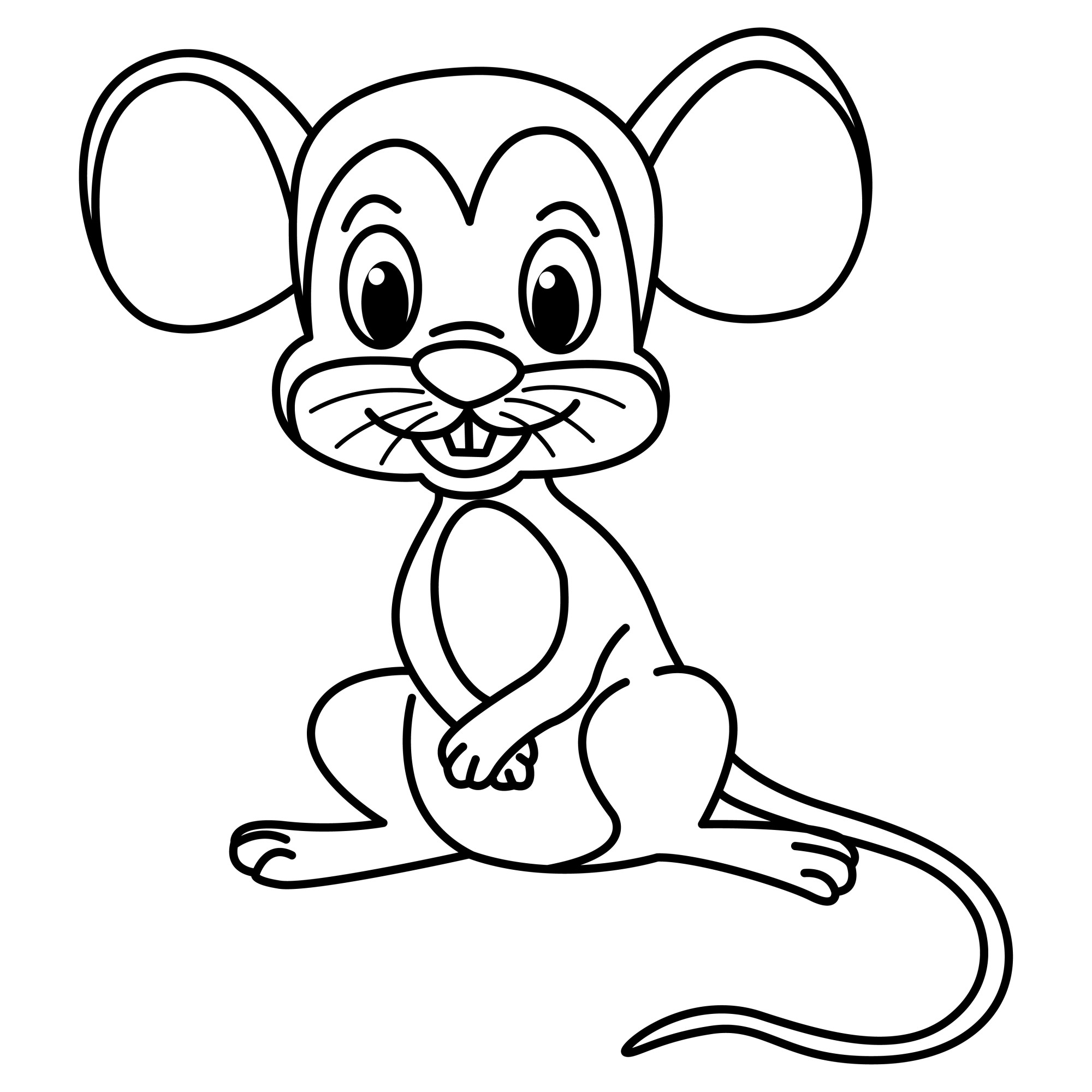 Раскраска для детей: мышка с усами