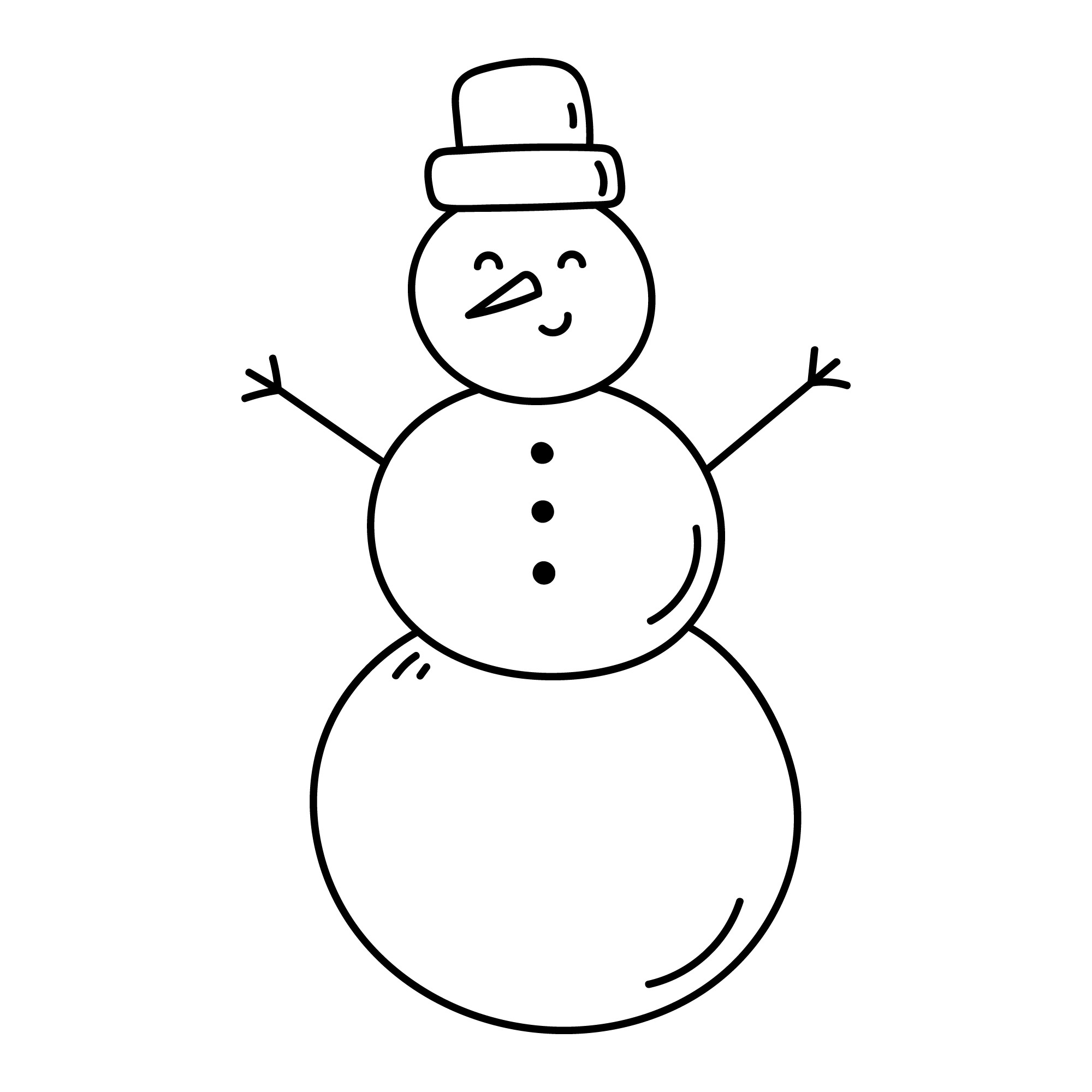 Раскраска для детей: большой добрый снеговик