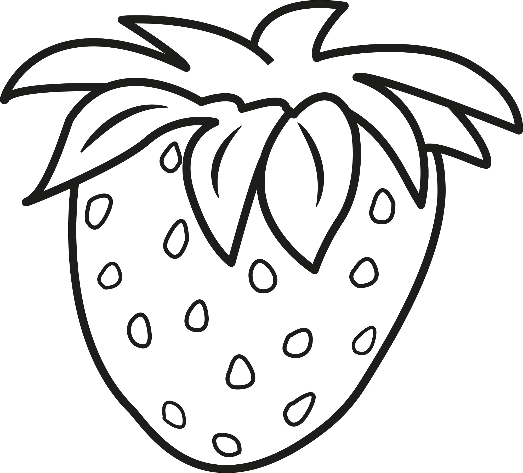 Раскраска для детей: плод клубники