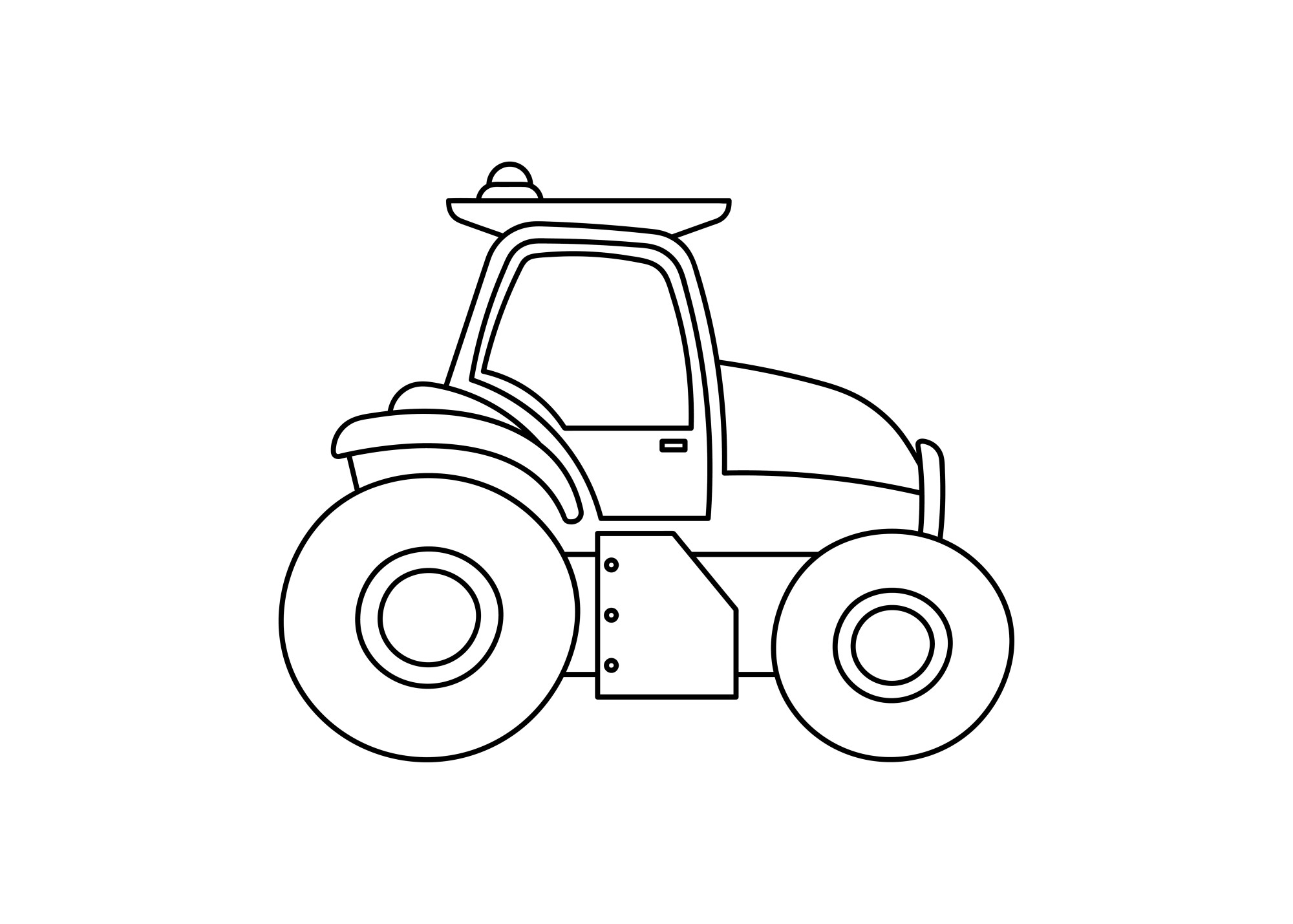Раскраска для детей: маленький детский трактор