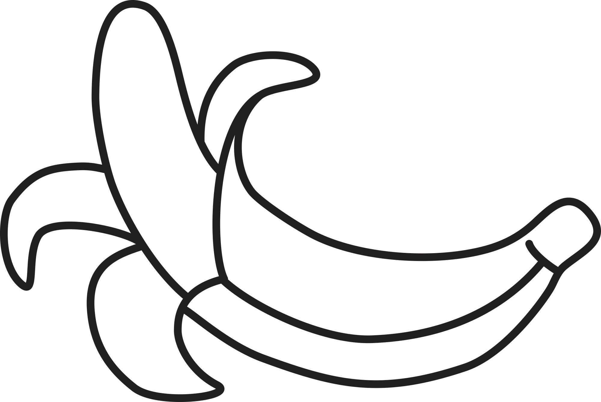 Раскраска для детей: сладкий банан