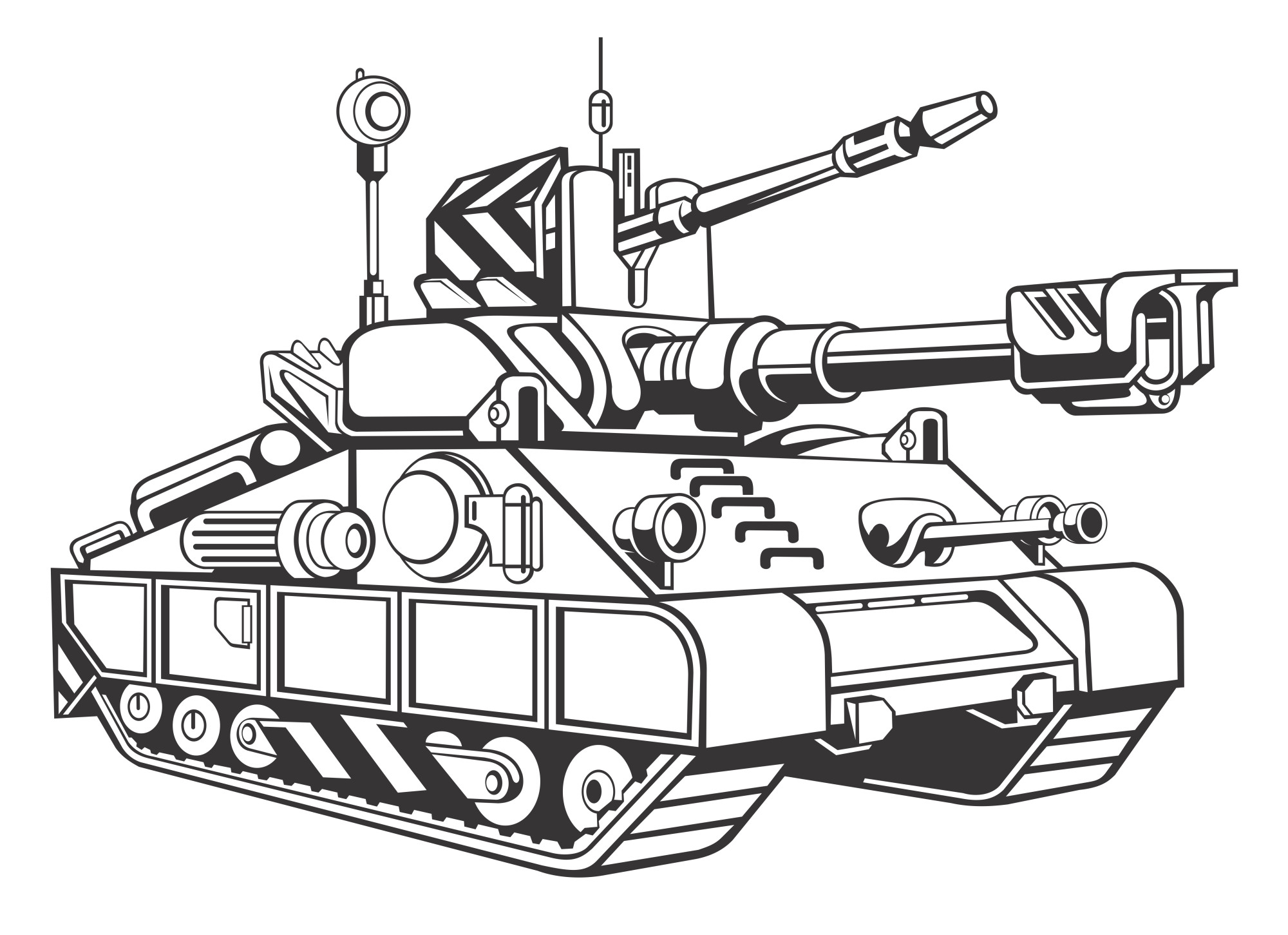 Раскраска для детей: танк «Железный титан»