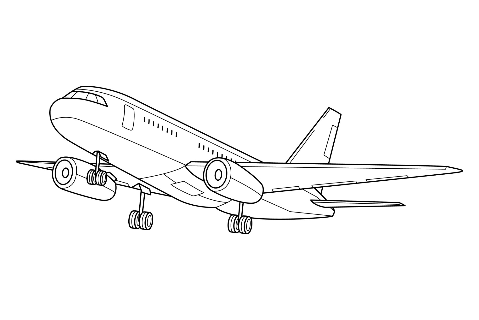Раскраска для детей: пассажирский самолет